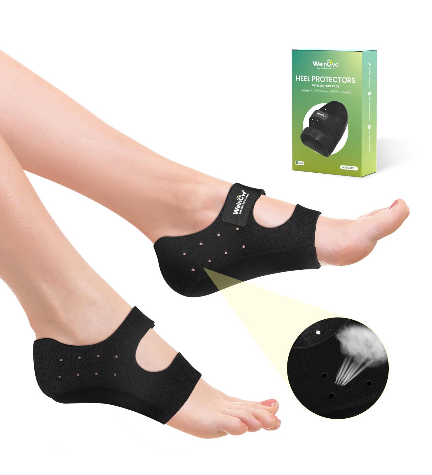 Plantar Fasciitis Heel Protector - Welnove Arch Support Heel Cups for Pain Relief | Cushioned Inserts for Men & Women | International Shipping Available - Buy Online on GoSupps.com