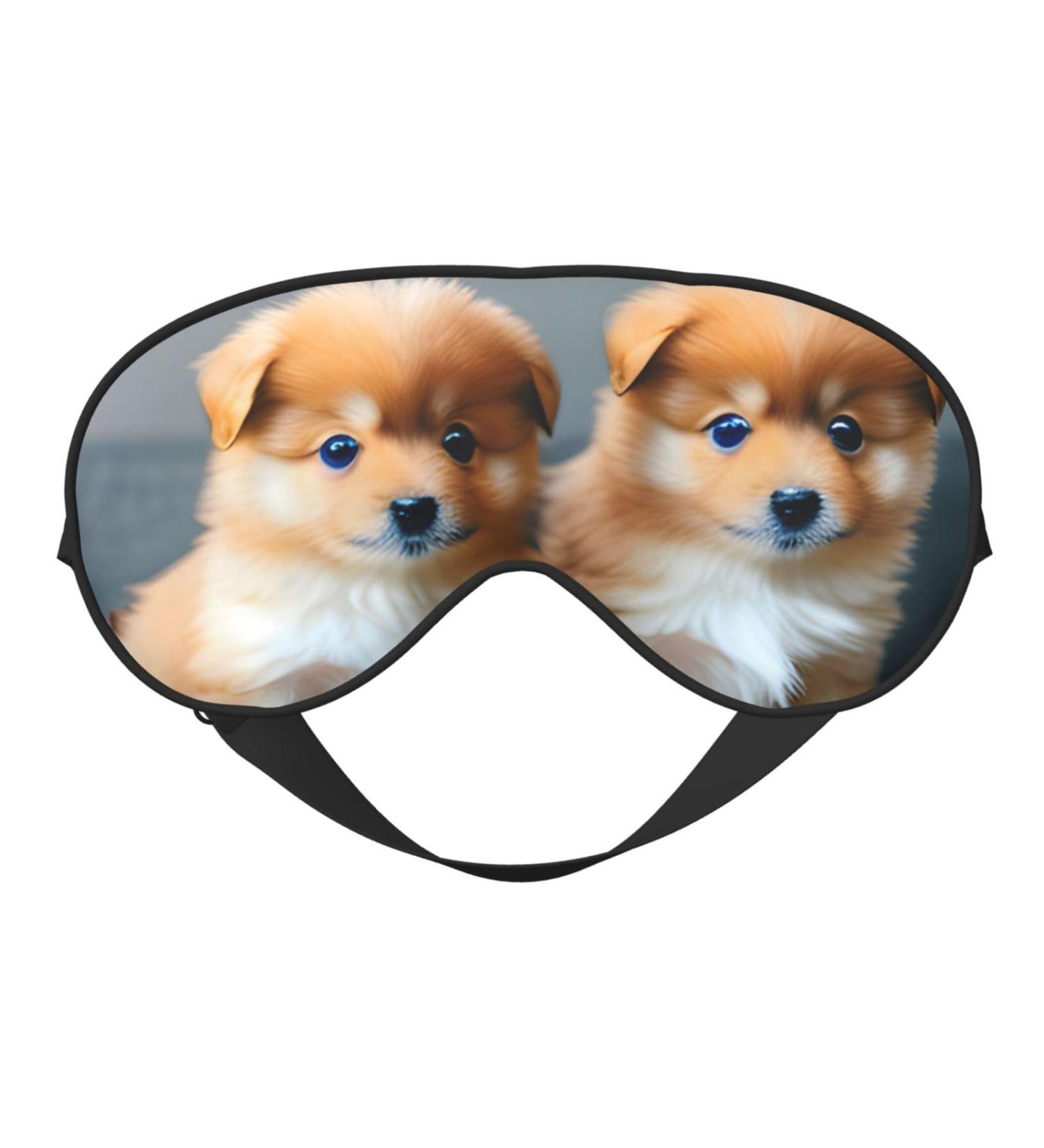 Shop Pomeranian Puppies & Adjustable Sleep Mask - Breathable & Fashionable Eye Mask for Comfort - Buy Online on GoSupps.com