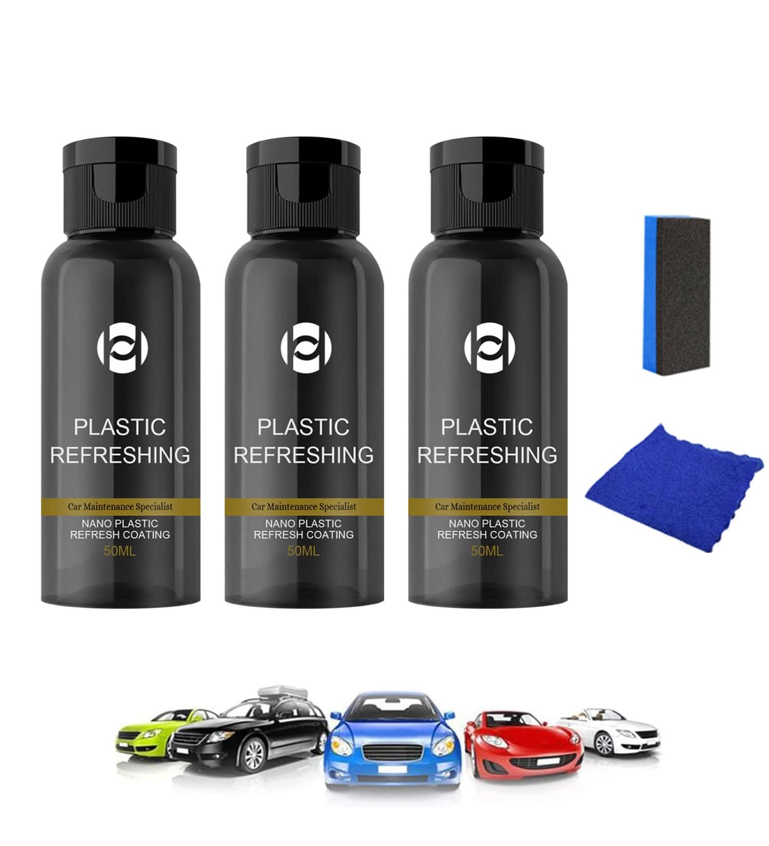 Plastic Revitalizing Coating Agent Set Plastic Refreshing Car Plastic Revitalizing Coating Agent Plastic Parts Refurbish Agent Nano Plastic Refreshing Coating (3Pcs 50ml) - Buy Online on GoSupps.com