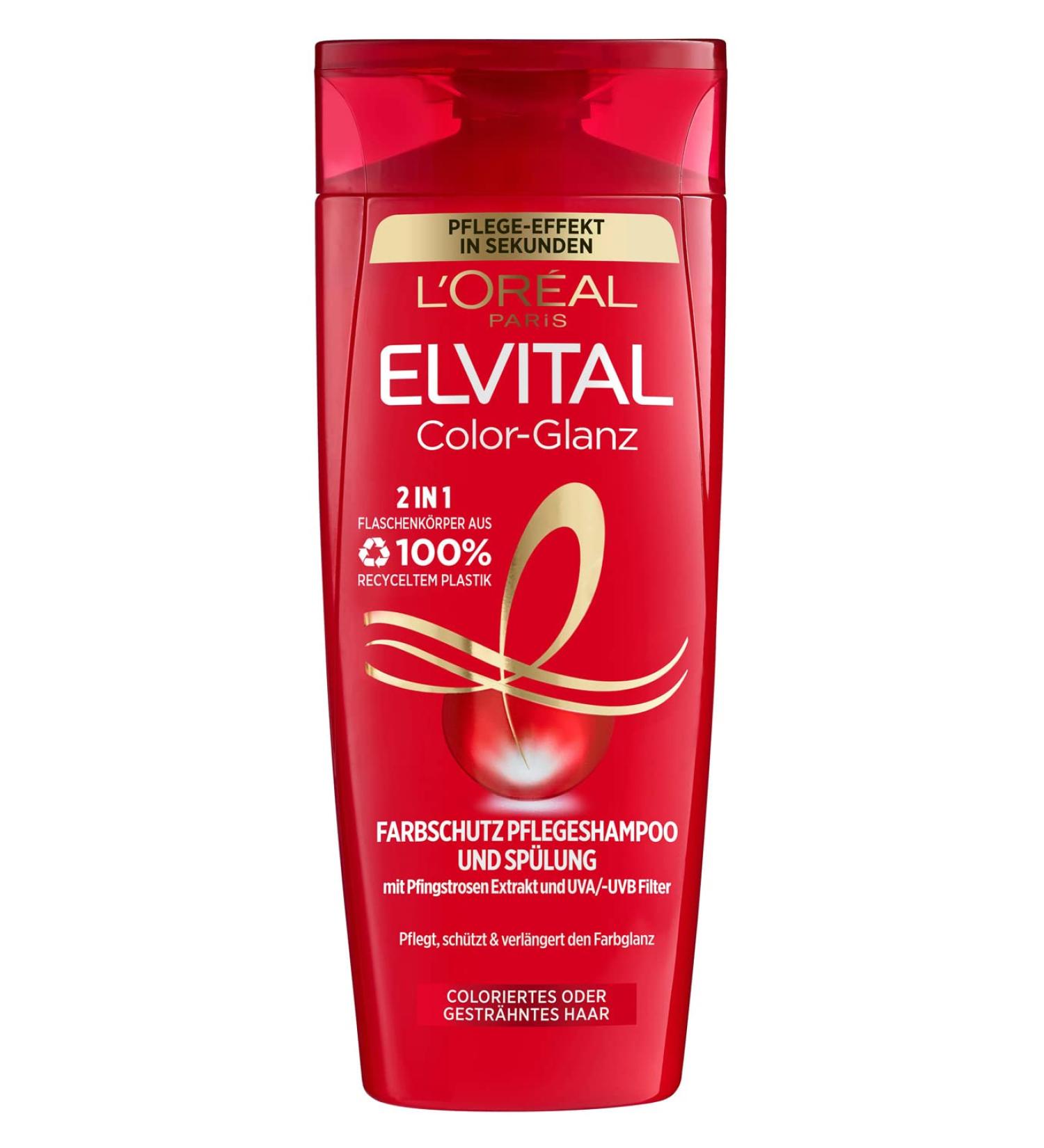 L'Or al Paris Elvital Color Protection Shampoo & Conditioner 2in1 | 300ml for Colored Hair - Gloss & Shine - Buy Online on GoSupps.com