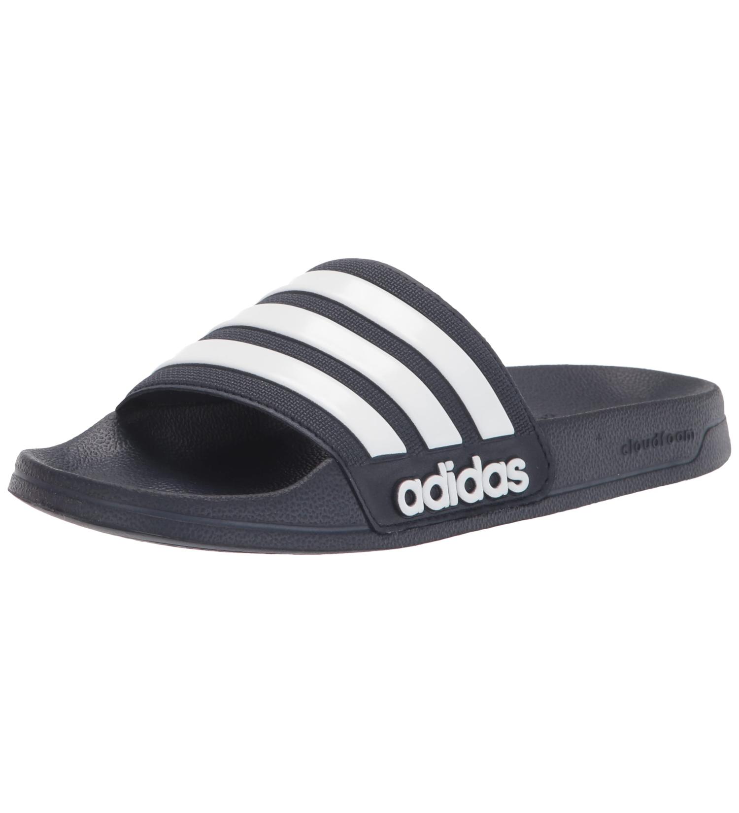 Adidas Men's Adilette Shower Slide Sandal 10 - Legend Ink/White - Buy Online on GoSupps.com
