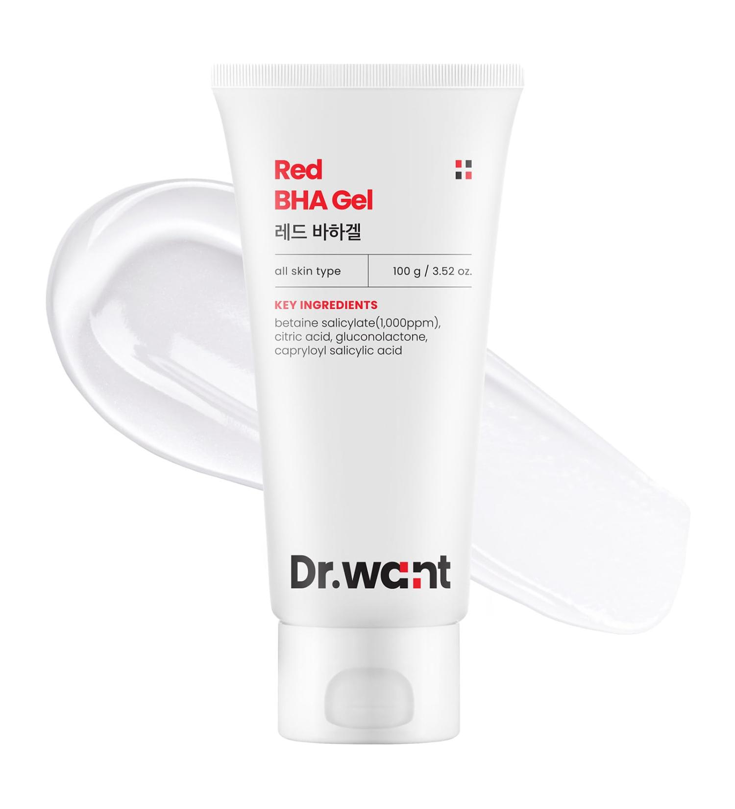 DR.WANT Red BHA Gel Daily Exfoliating Gel with AHA PHA LHA for Gentle Peeling Soothing Recovery Pore Care Hydration Tea Tree Cica for Blemish-prone skin. Korean Skincare 100g 3.52 oz. - Buy Online on GoSupps.com