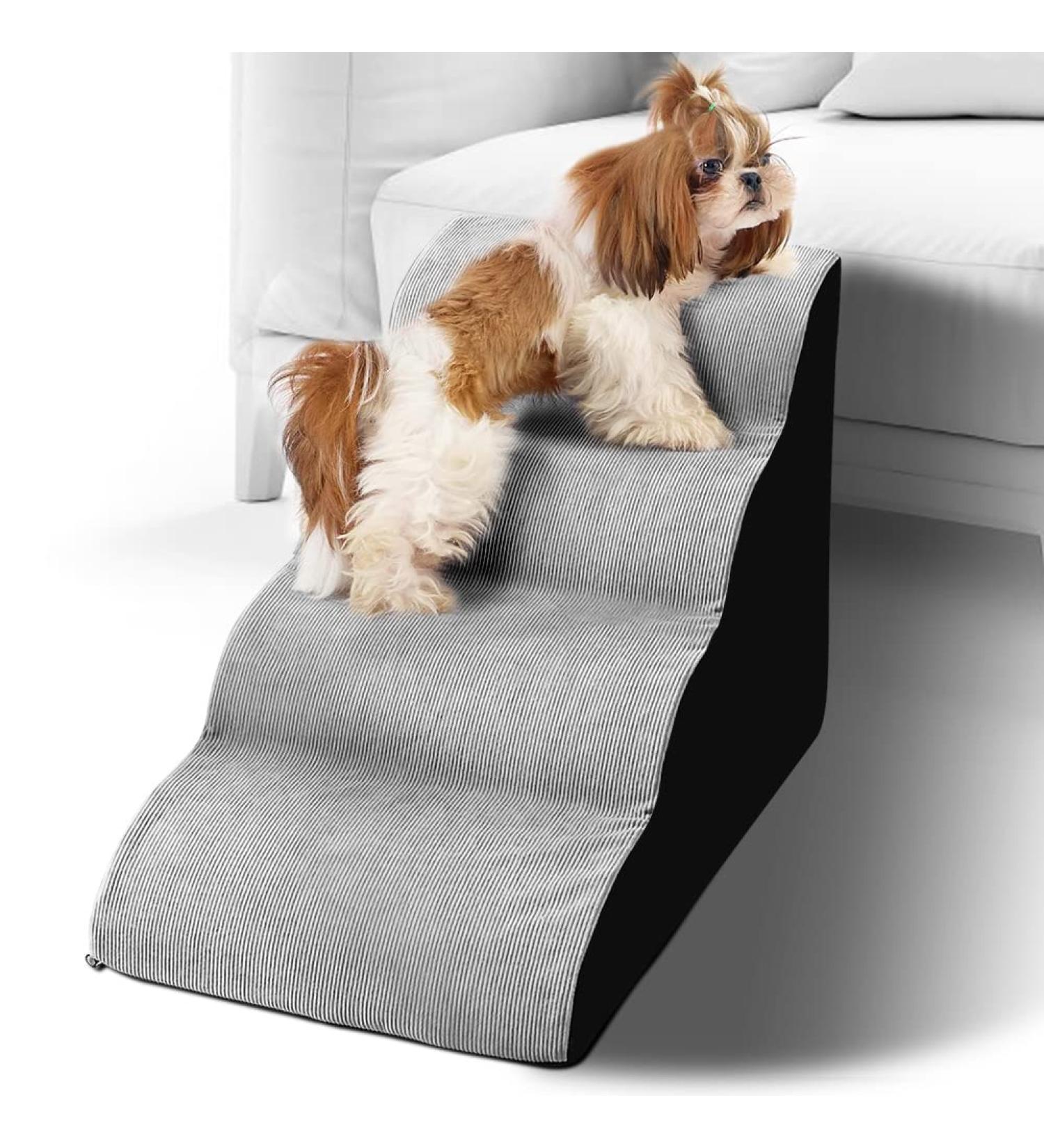 YeeSite 3 Tiers High Density Foam Dog Stairs for Dogs and Cats - Extra Wide Deep Dog Ladder (Up to 50 lbs) - 4 Step - Buy Online on GoSupps.com