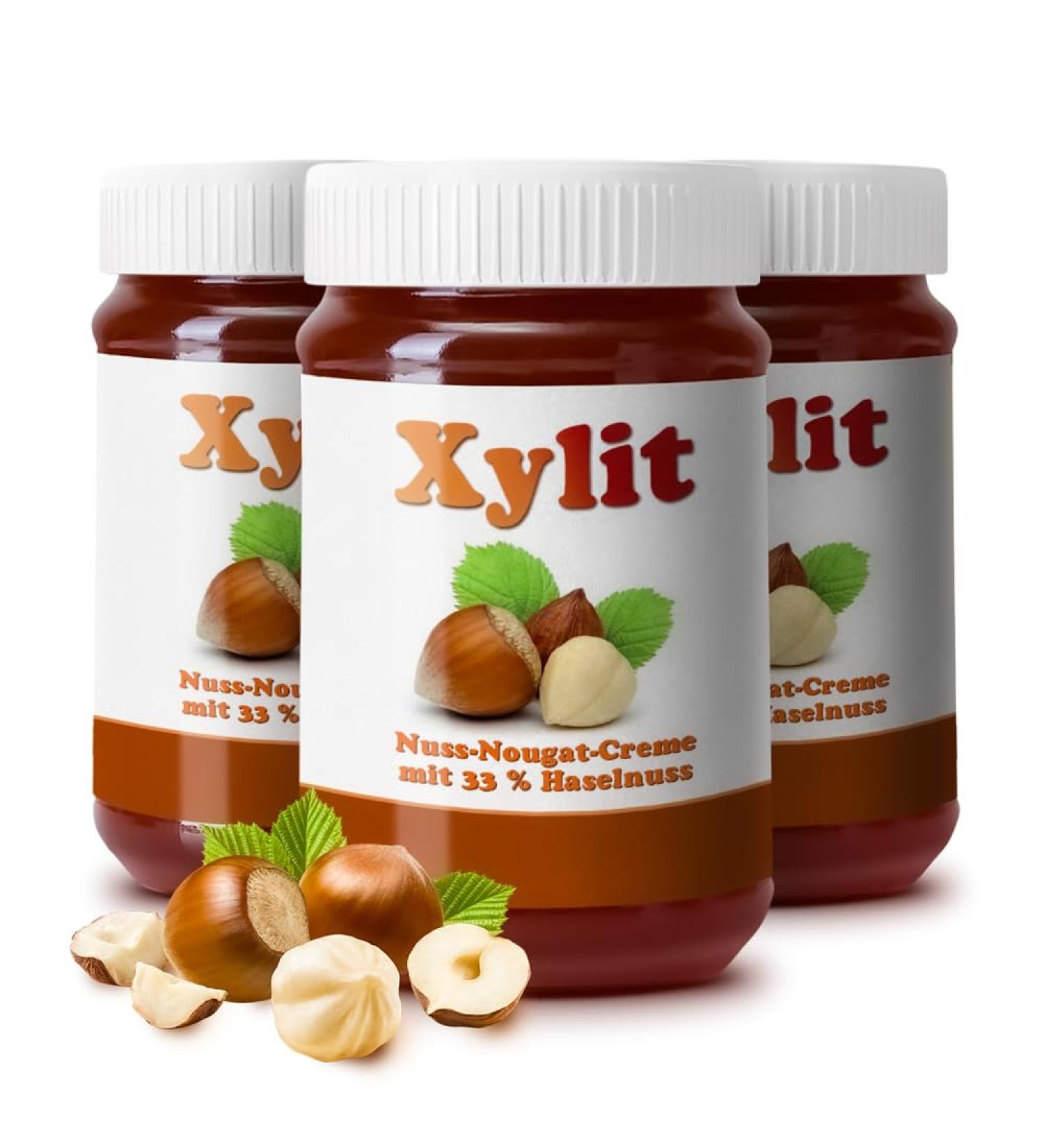 Xund X sst Xylit Nusss Nougat Cream 38% Hazelnut 3 Glasses 300g Each - Buy Online on GoSupps.com