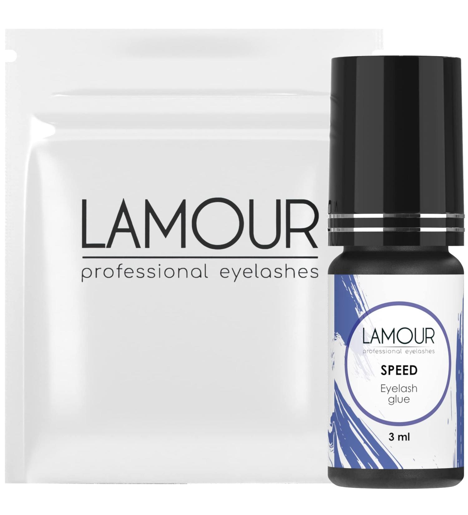 Lamour We Lash 3ml Eyelash Glue for Extensions - Speed, Strong Hold, 0.5-1 Sec Dry Time, 7-8 Weeks Retention - Waterproof, Formaldehyde Free - Professional Salon Use - Buy Online on GoSupps.com