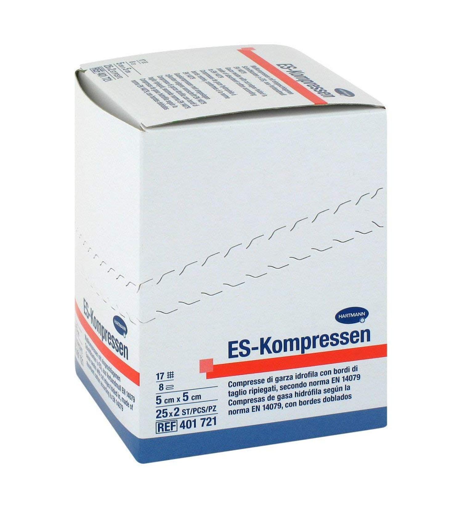 ES-COMPRESSES sterile 5x5 cm 8-ply 25X2 pcs