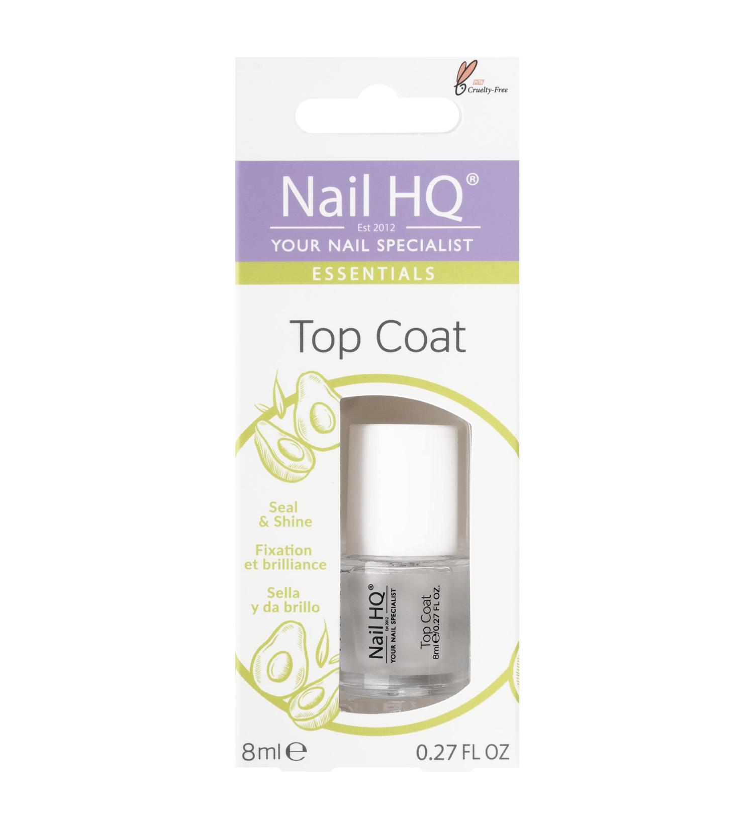 Nail HQ Essentials Top Coat - Clear Nail Treatment 8ml - Buy Online on GoSupps.com
