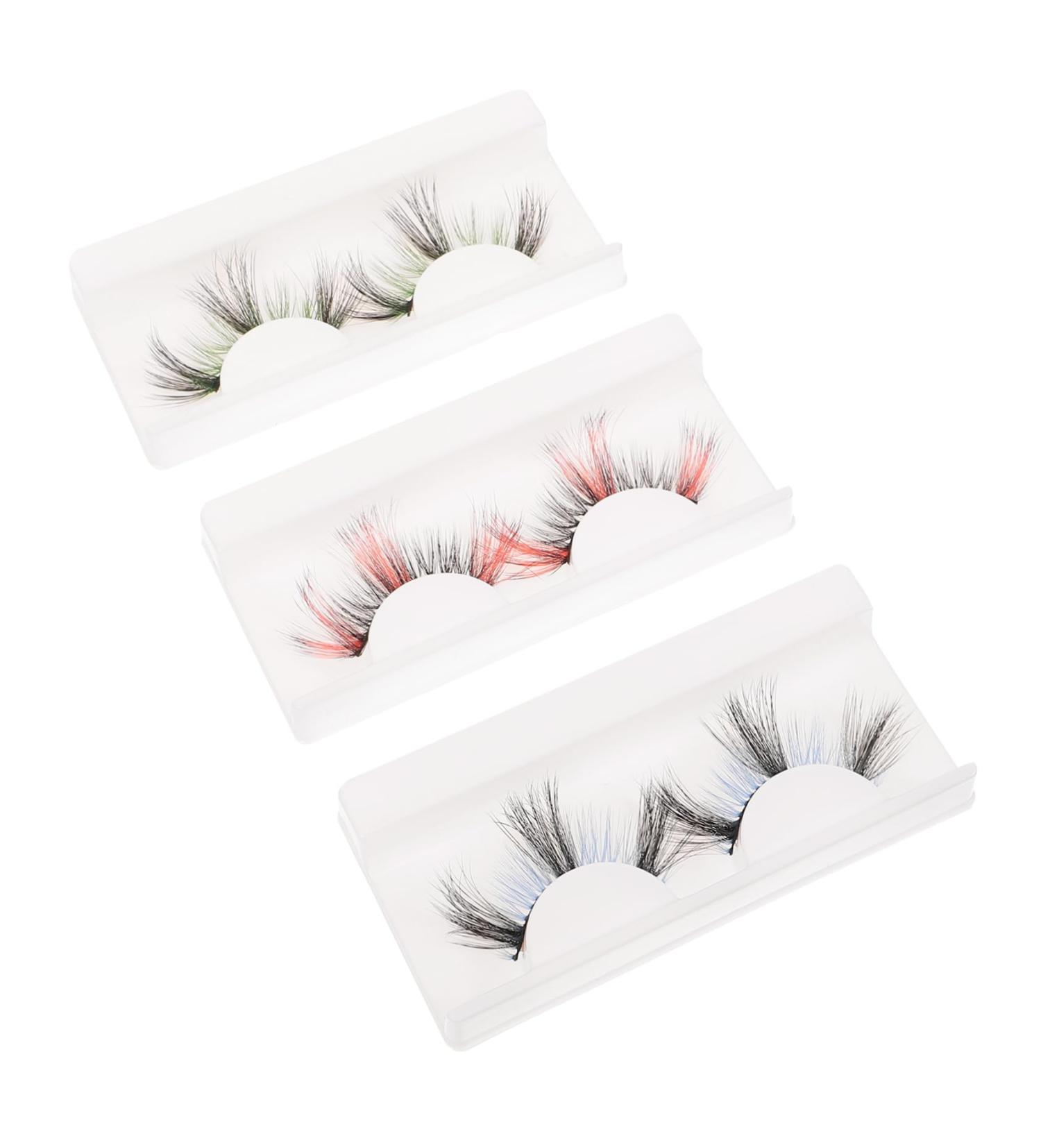 3 Pairs fluffy fake eyelashes Fake eyelashes of false eyelashes Imitation cosplay fluffy fake eyelashes fake lashes Curly colored lashes European and American - Buy Online on GoSupps.com