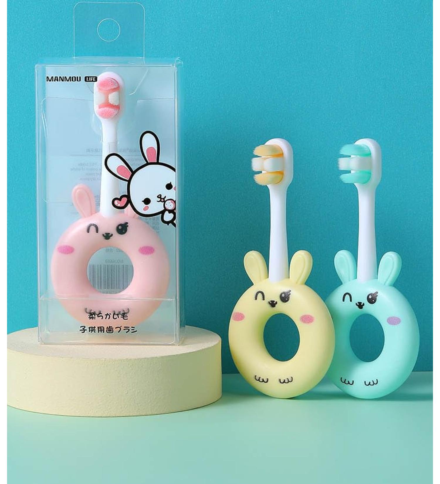 1-2-3 Years Children Toothbrush | Kids Toothbrush | Soft Bristles Round Handle BPA Free | 1-3 Years Old Toodler Toothbrush Cute Baby Toothbrush Teethers Brush Silicone Infant Toothbrush (Yellow) - Buy Online on GoSupps.com