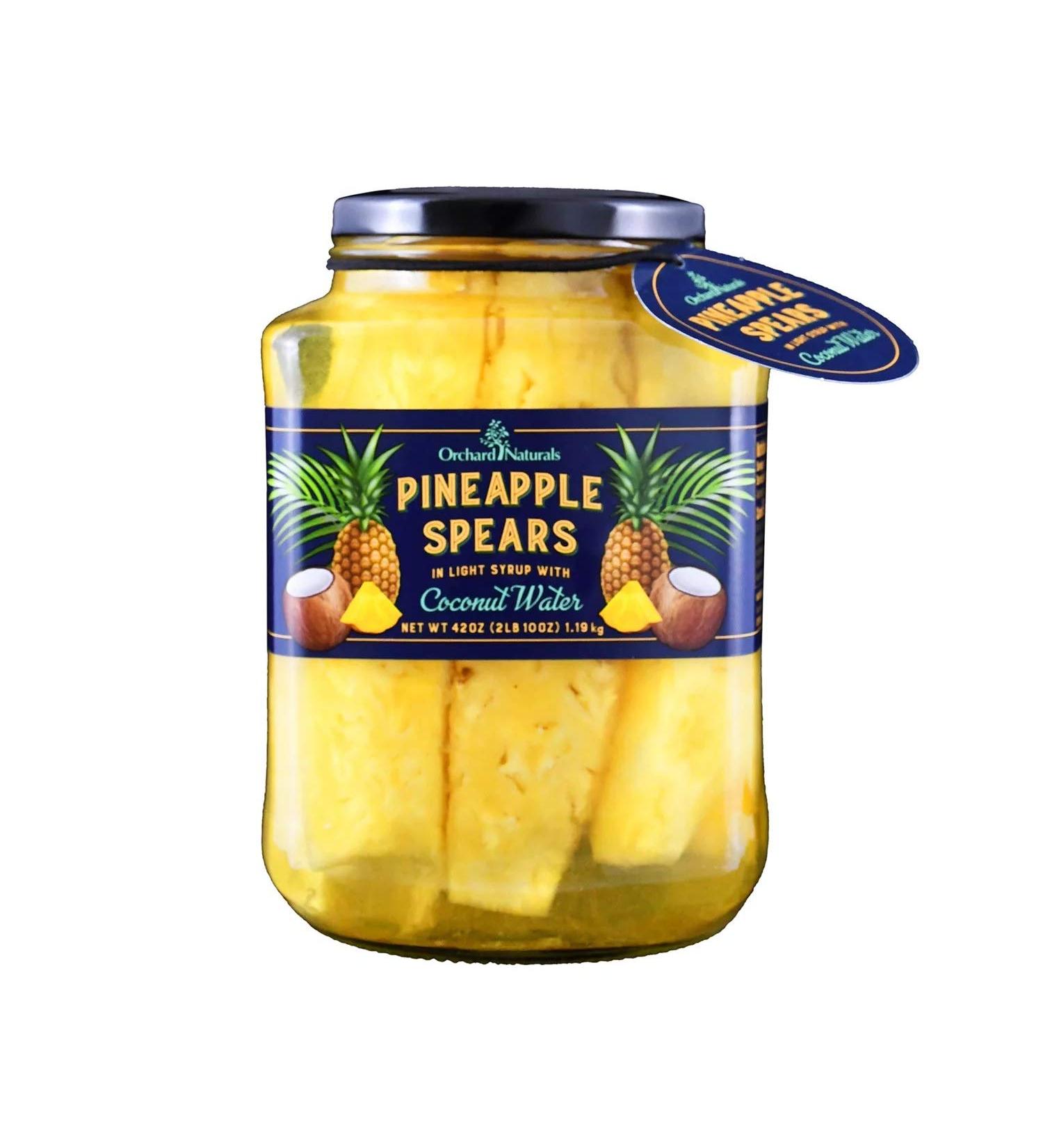 Orchard Naturals Pineapple Spears in Light Syrup with Coconut Water (42 Ounce) - Buy Online on GoSupps.com