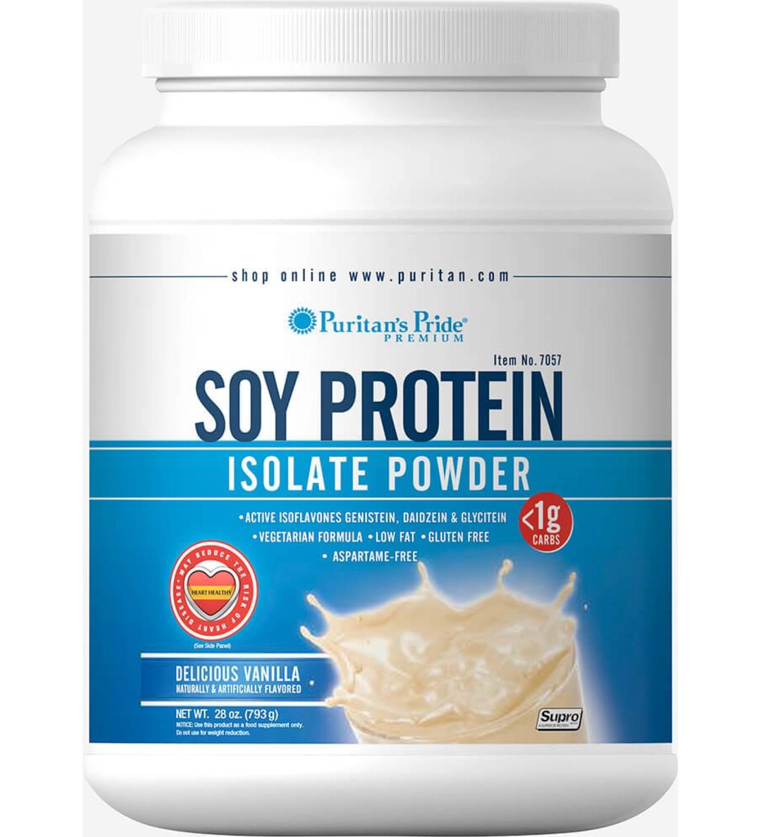 Puritan's Pride Soy Protein Isolate Powder Vanilla-28 oz Powder