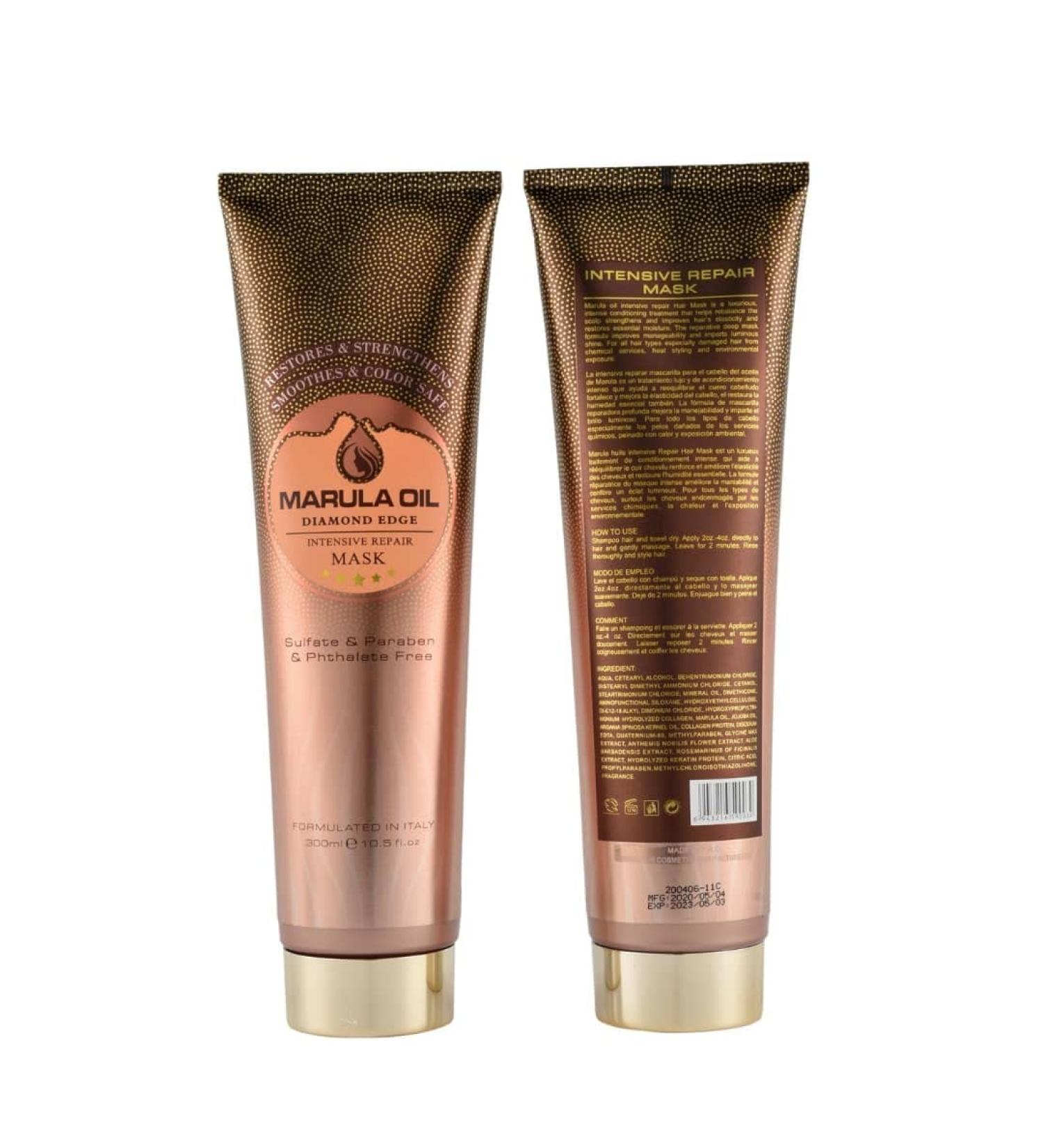 Diamond Edge Intensive Hair Repair Mask with Marula Oil - Nourishing Volume Treatment - Buy Online on GoSupps.com