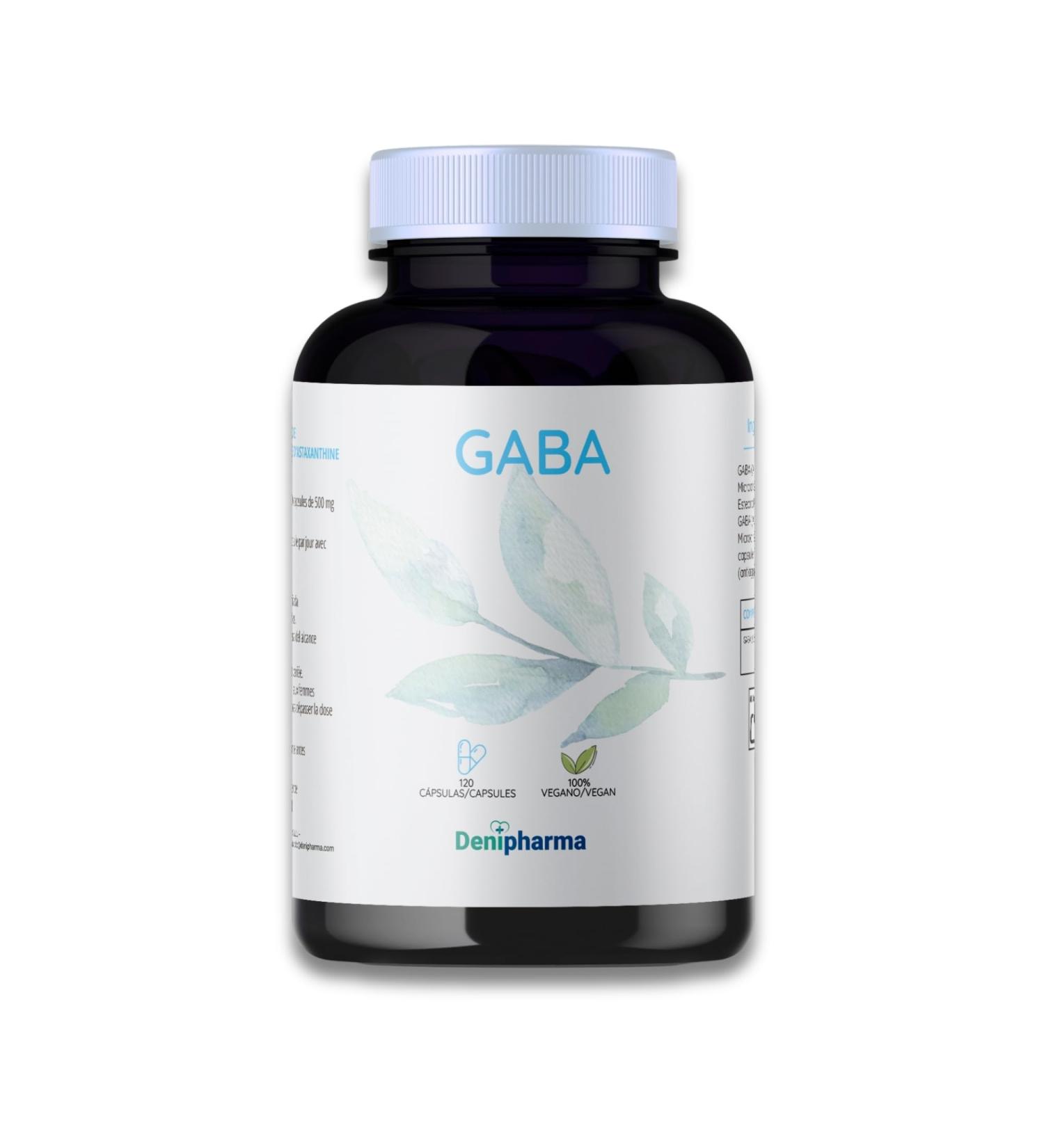  Denipharma GABA 500 mg - Gamma Aminobutyric Acid Natural Relaxation Restful Sleep Anti-Stress Nervous System Support Emotional Balance - 120 Capsules | DENIPHARMA - Buy Online on GoSupps.com