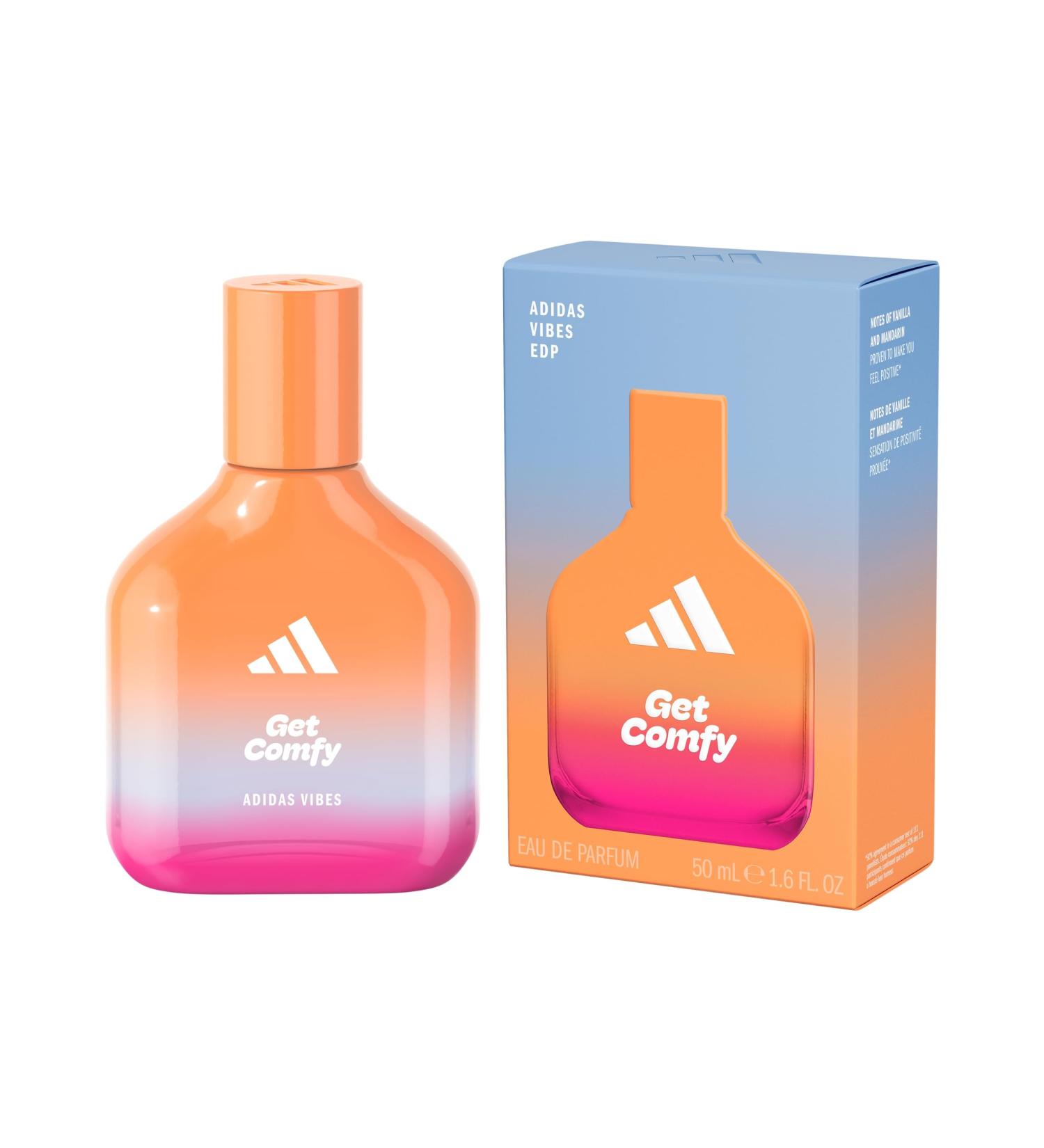 adidas Vibes Get Comfy Eau de Parfum 1.6 fl oz (Pack of 1) Notes of Amber Floral Mandarin and Vanilla Unisex Fragrance Long Lasting Sporty Fragrance Travel Size Amber Floral 1.6 Fl Oz (Pack of 1) - Buy Online on GoSupps.com