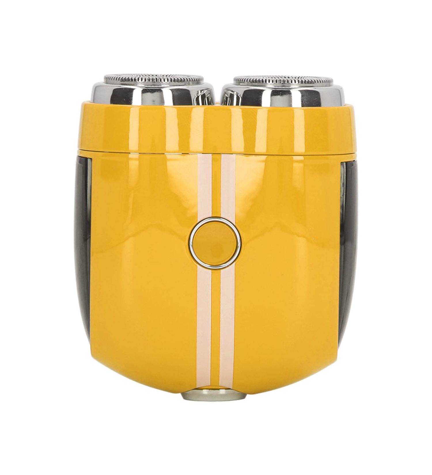 Electric Beard Trimmer Type C Charging 360mAh IPX7 Curved Mesh Wet and Dry Dual Use Zinc Alloy Electric Mini Beard Shaver for Travel (Yellow) - Buy Online on GoSupps.com