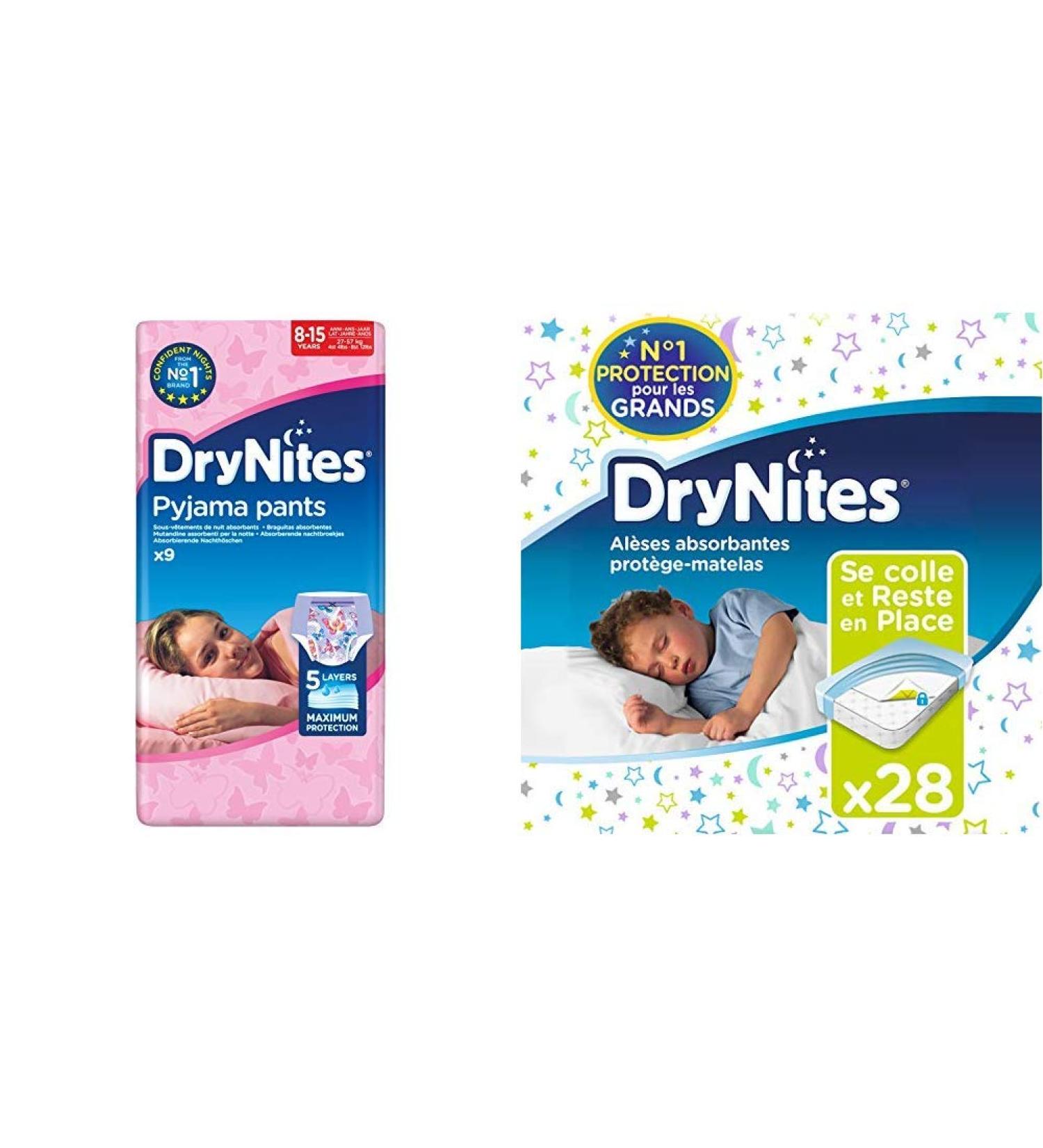 Huggies DryNites Absorbent Diaper Pants for Girls (8-15 Years) - 37 Piece Set with 28 Bed Pads | Best International Shipping - Buy Online on GoSupps.com