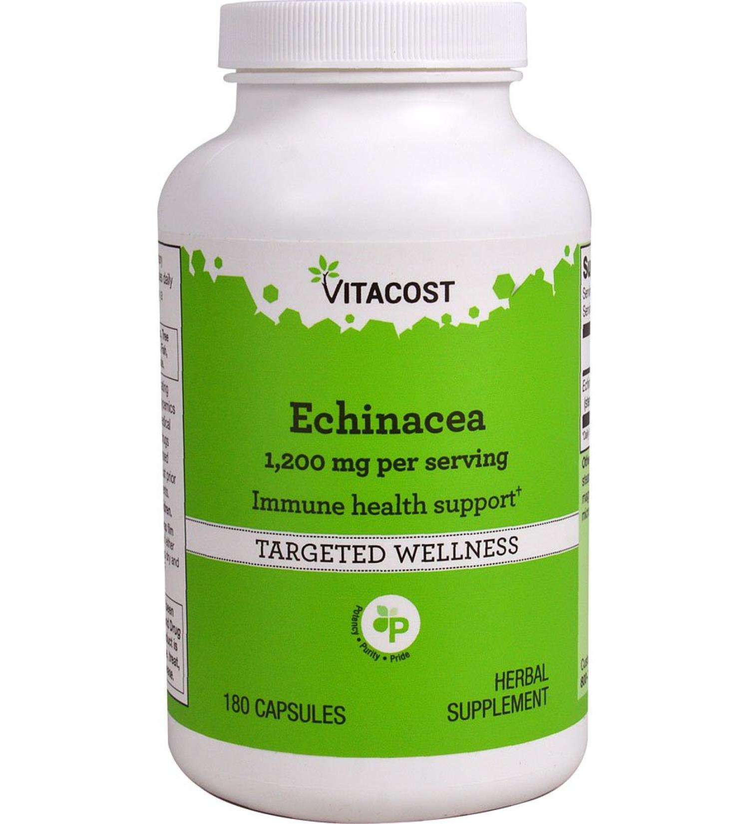 Vitacost Echinacea - 1200 mg per Serving - 180 Capsules