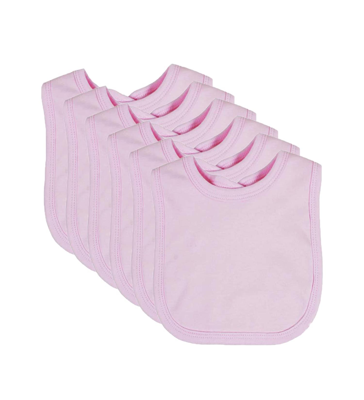 Royal Icon Baby Bibs 0-6 Months & 6-12 Months - 100% Organic Cotton, Soft & Absorbent - Pink Baby Feeding Bibs Set of 6/12 - Buy Online on GoSupps.com