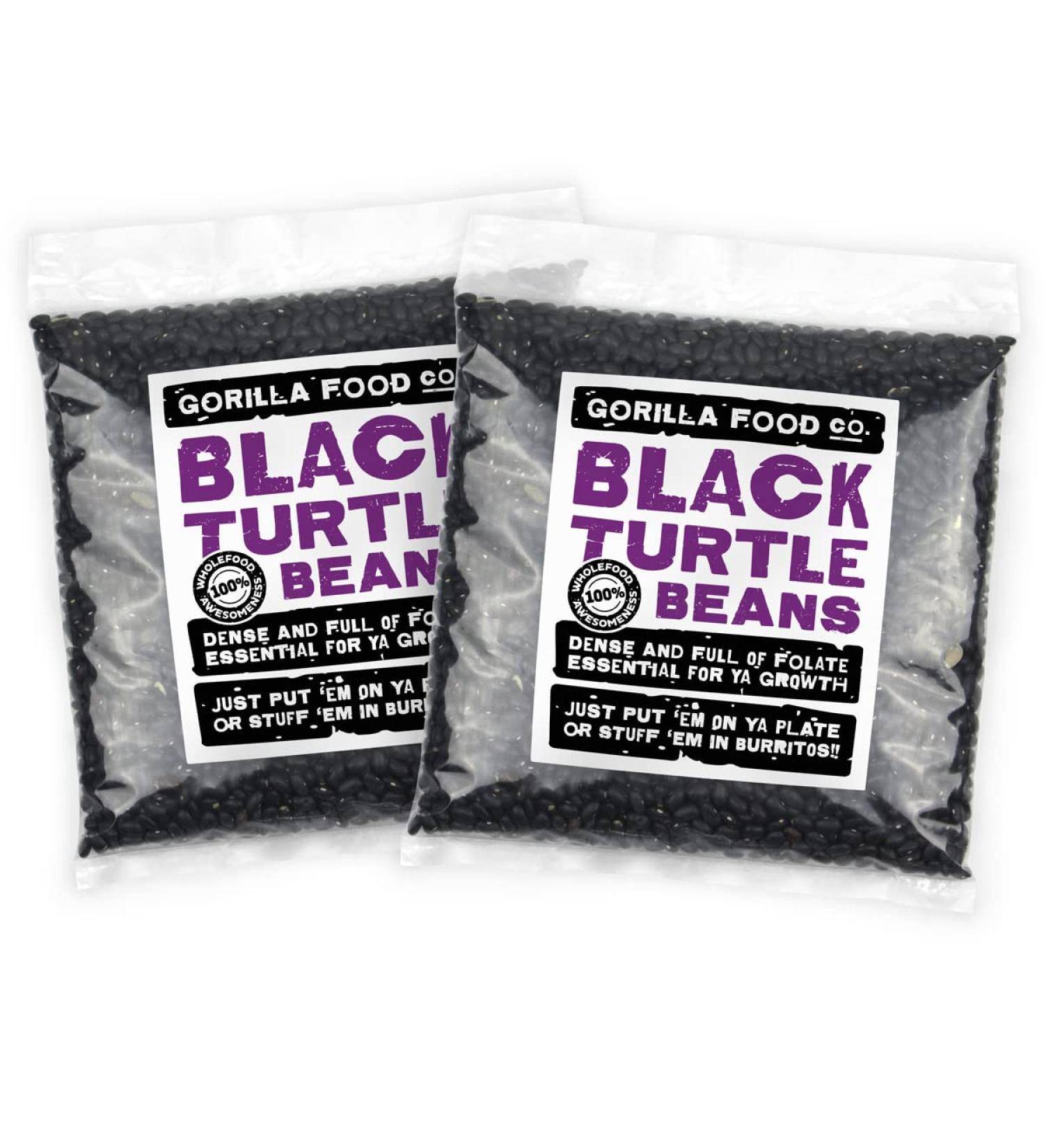 Gorilla Food Co. Black Turtle Beans - 1.6kg (2 Packs) - Buy Online on GoSupps.com