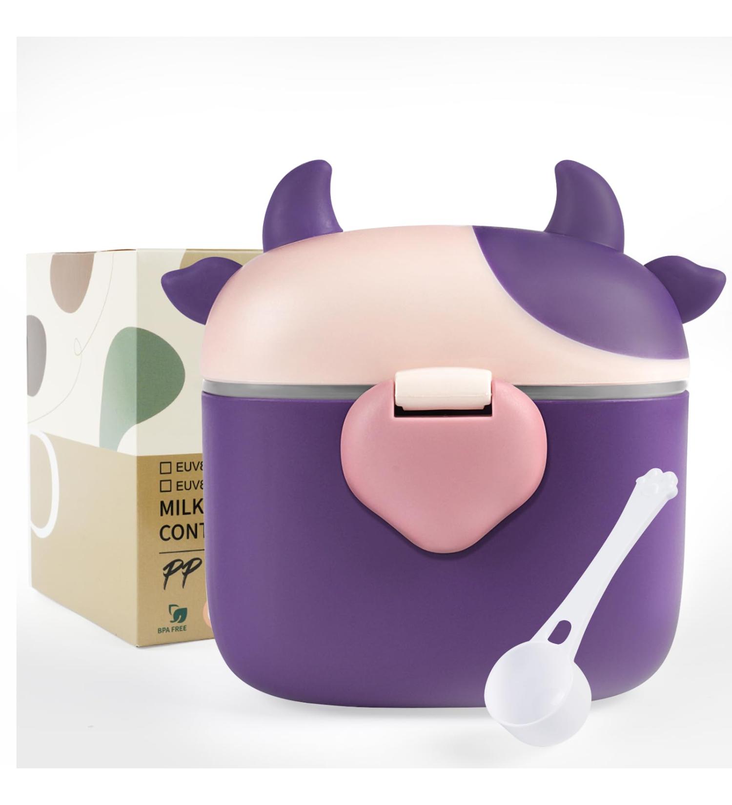 Aolso Baby Milk Powder Dispenser Pot 230g - Purple | Formula Dispenser with Sealed Cover and Spoon | Baby Milk Powder Container - Buy Online on GoSupps.com