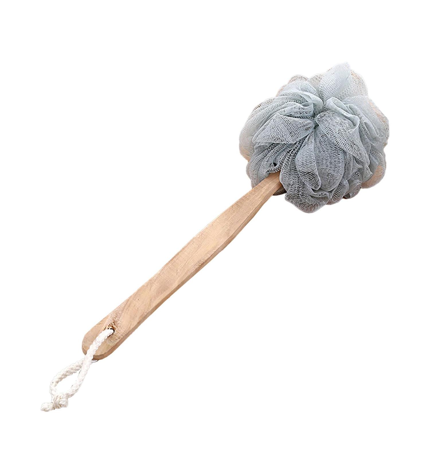 Soft Mesh Loofah Body Scrubber - Exfoliating Shower Sponge with Handles for Men & Women - Grey Bath Towel (1 Count - Buy Online on GoSupps.com
