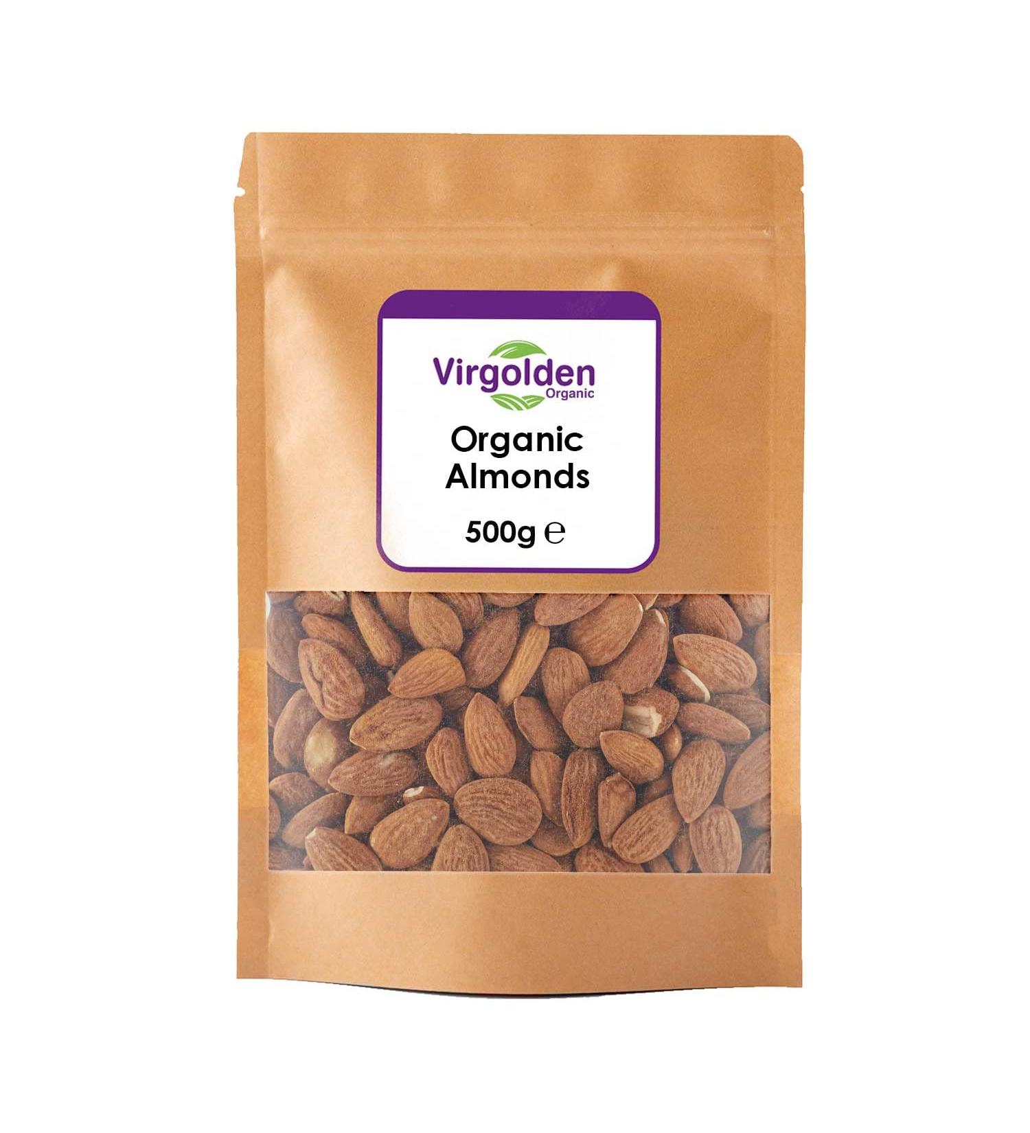 Organic Raw Whole Almonds 500g by Virgolden Organic by Virgolden Organic - Buy Online on GoSupps.com