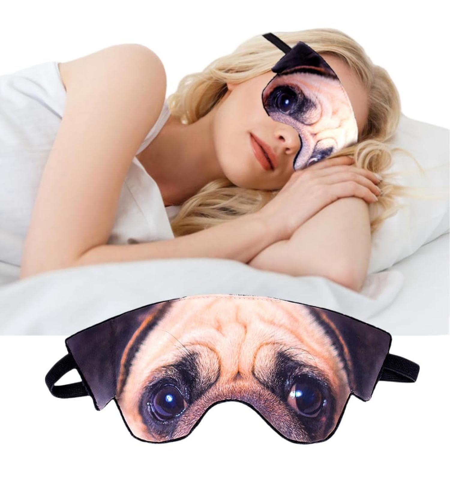 Buy Cute 3D Cat Dog Eye Sleep Mask - Adjustable Blackout Blinder for Travel & Home | Breathable Light Blocking Eye Pillow - Buy Online on GoSupps.com
