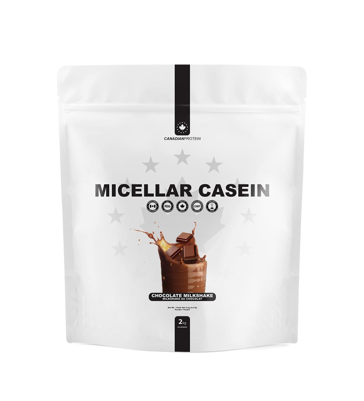 Canadian Protein Micellar Casein 25.5g of Protein | 6 kg of Chocolate Milkshake Flavoured Overnight Muscle Recovery Drink | Slow Absorbing Protein Powder with Muscle Building Amino Acids - Buy Online on GoSupps.com