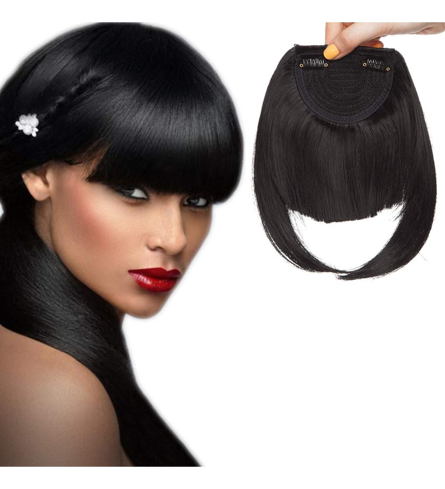 SEGO Pony Hairpiece Extensions | Dark Black Fringe Bangs - Real Hair Quality Clip-In One Piece Hair Extension - Buy Online on GoSupps.com