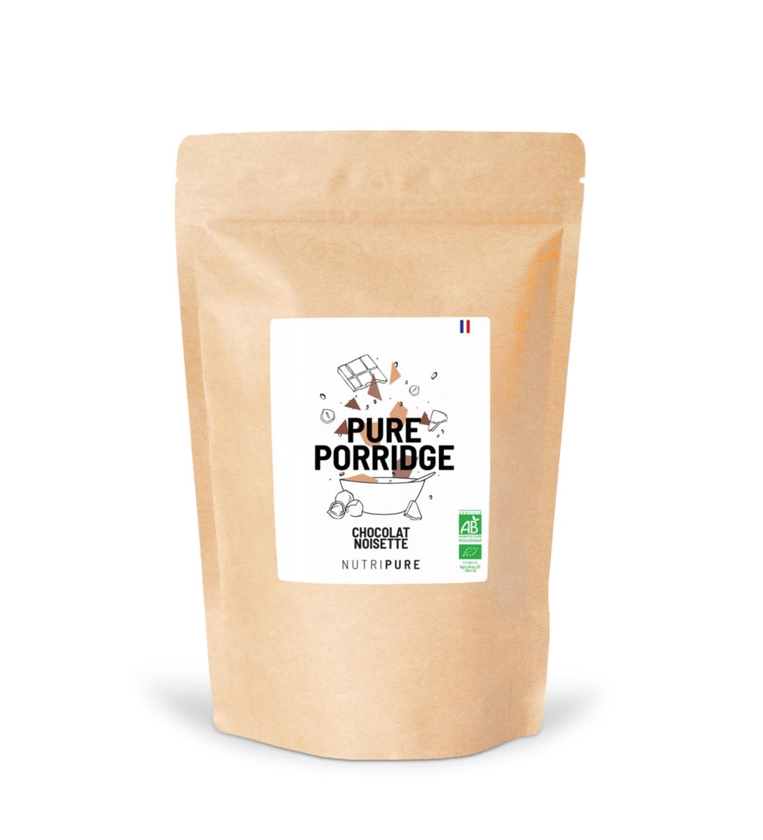 Nutripure | Pure Organic Porridge | Rich in Fiber and Source of Protein | Vegan Preservative Free Gluten Free | Instant Prep | Artisanal | 8 Ingredients | Choco-Hazelnut | Made in France - Buy Online on GoSupps.com