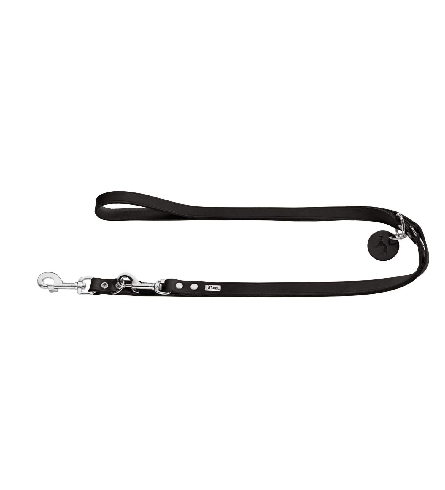 HUNTER Adjustable dog leash leather simple durable supple 2.0 x 200 cm black black 2.0 x 200 cm