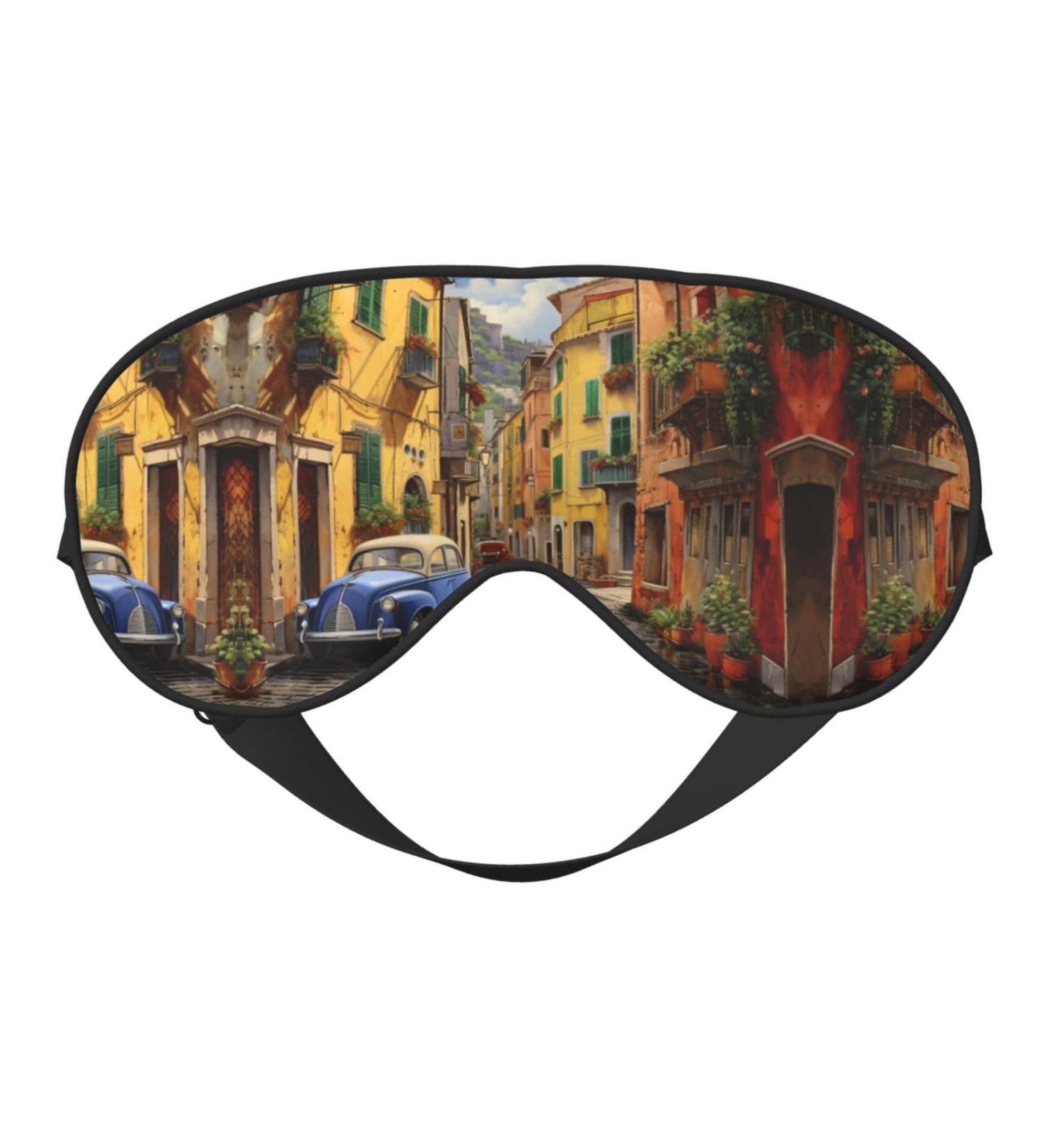 Buy Italian Street Print Unisex Sleep Eye Mask - Soft Comfort Eye Shade for Travel Yoga & Shift Work | Perfect for Relaxation - Buy Online on GoSupps.com
