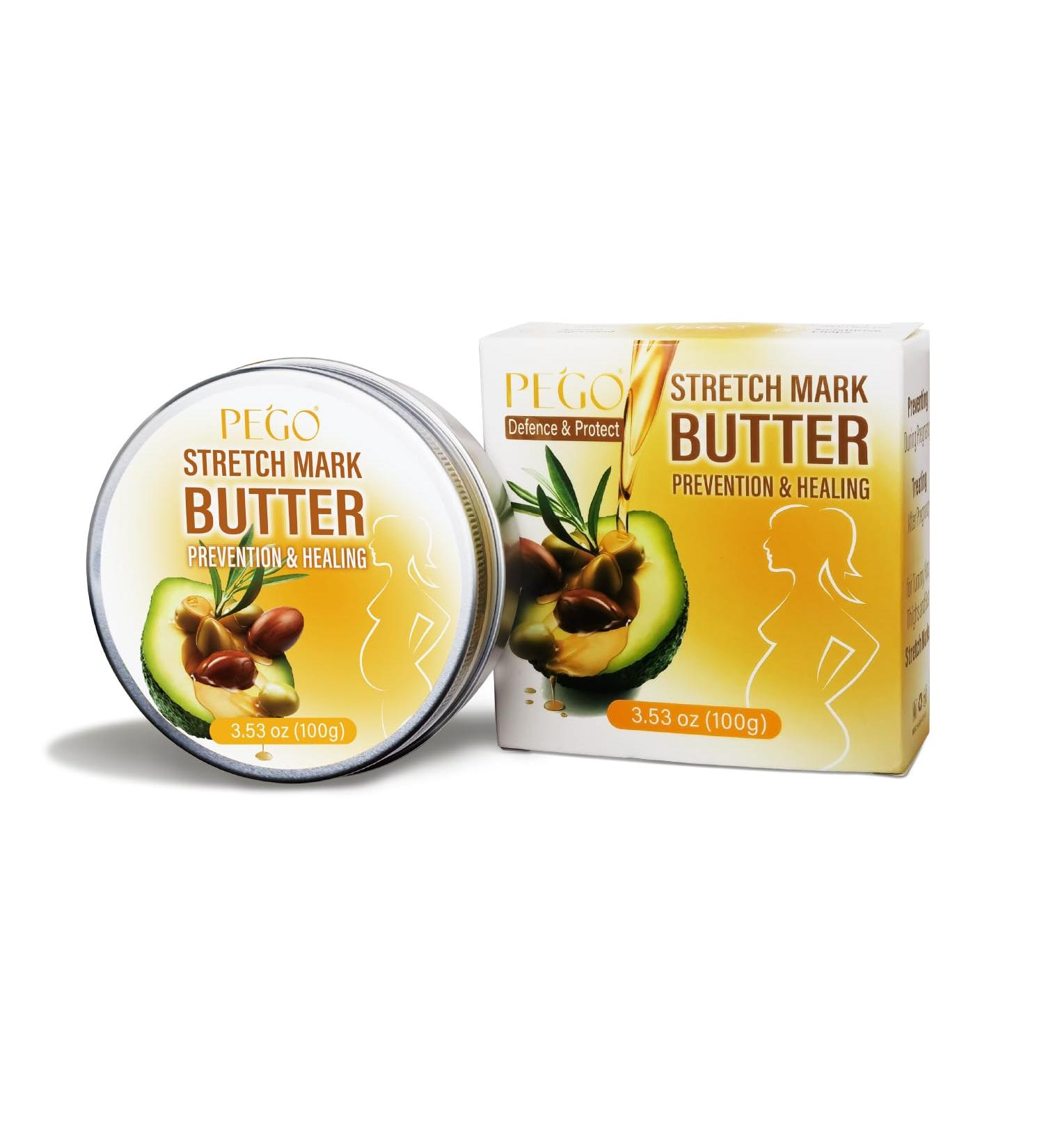 PEGO Stretch Mark Butter for Pregnancy,Women Belly Butter,Shea Butter,Maternity Stretch Mark Cream,Massages Body & Reduces Scar Appearance, Postpartum Care for Moms,Hypoallergenic100g/3.53oz - Buy Online on GoSupps.com