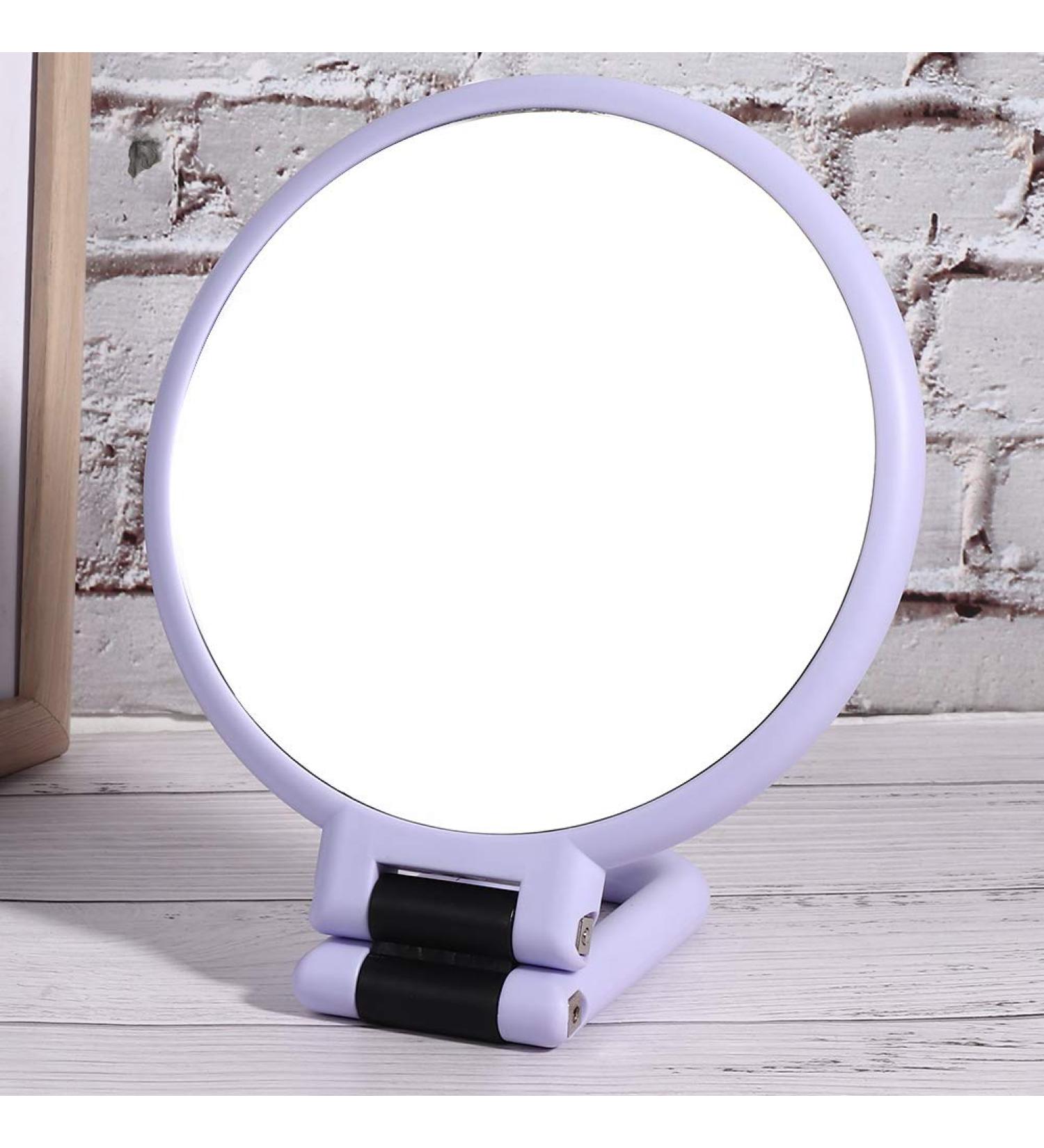 Portable Travel Mirror - 5X Magnifying Folding Cosmetic Mirror - Desktop Makeup Mirror - Small Size and Delicate (Purple) - Buy Online on GoSupps.com