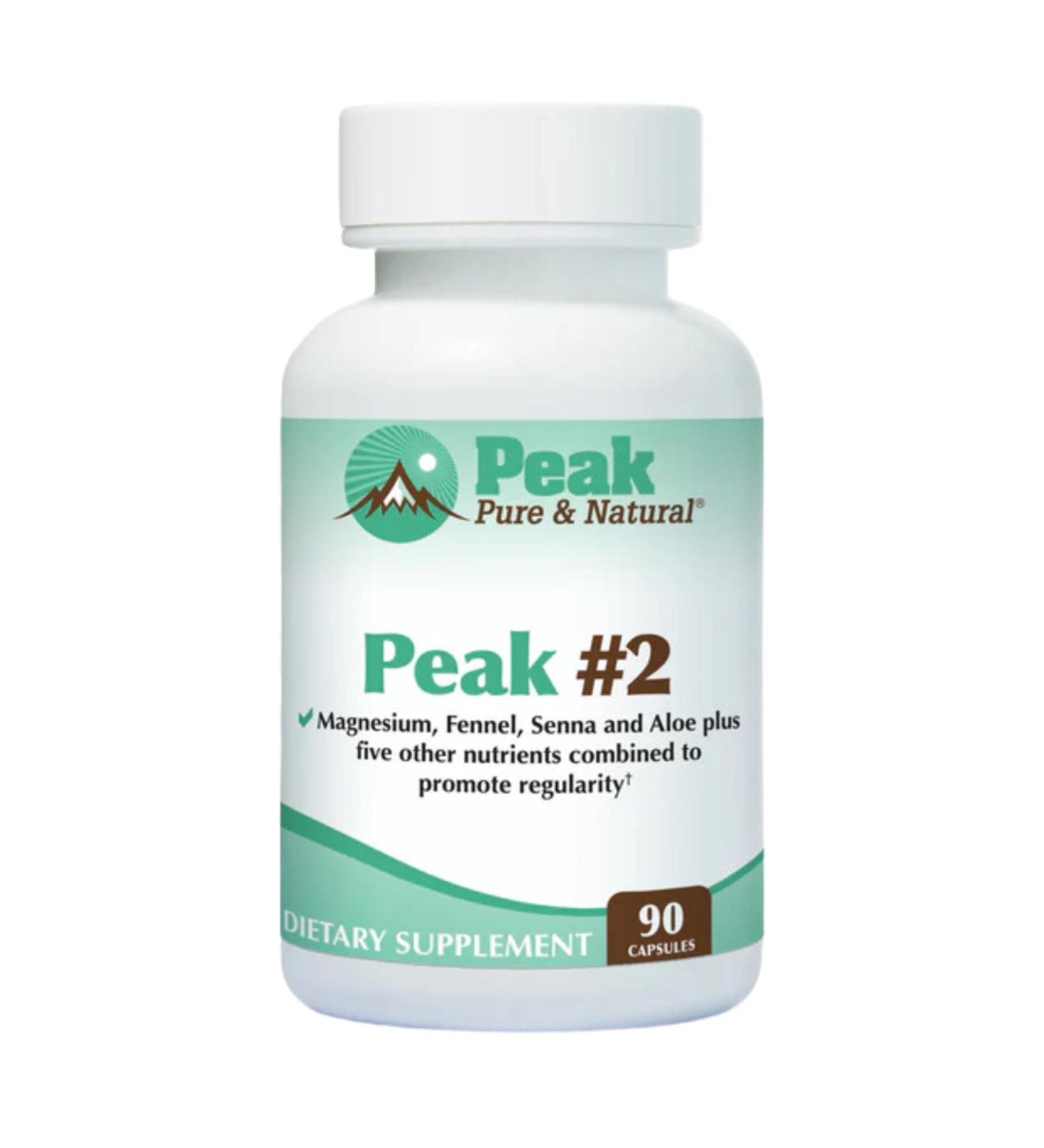 Peak #2 Natural Bowel Movement Supplement - Digestive Support and Motility Supplement with Magnesium Fennel Senna Aloe and More - Promotes Regularity and Gentle Elimination (90 Capsules)