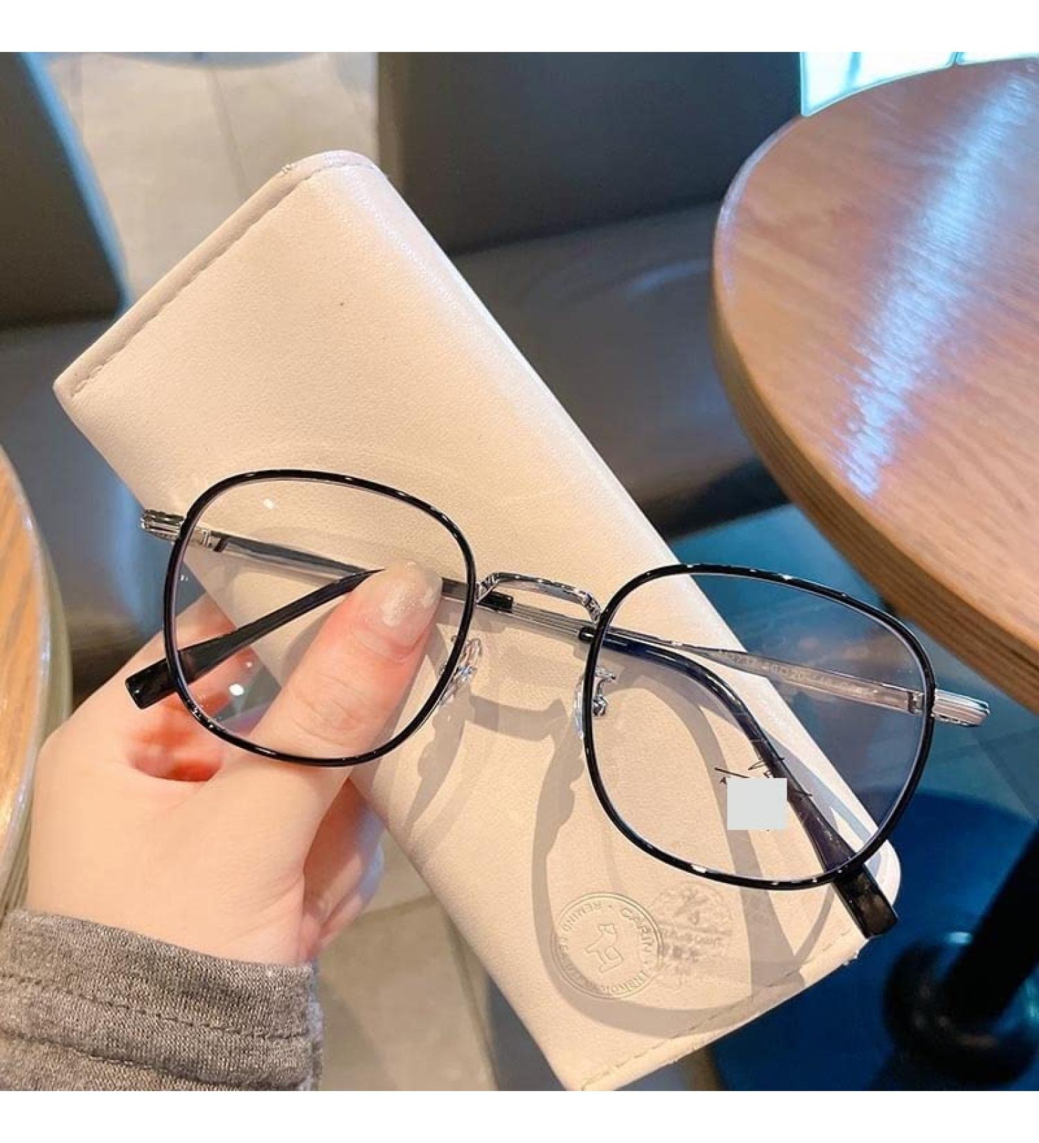 PARWANA Stylish Round Frame Reading Glasses Blue Light Blocking Computer Goggle Readers Anti Glare Eyewear TV Eyeglasses +100 Black-silver