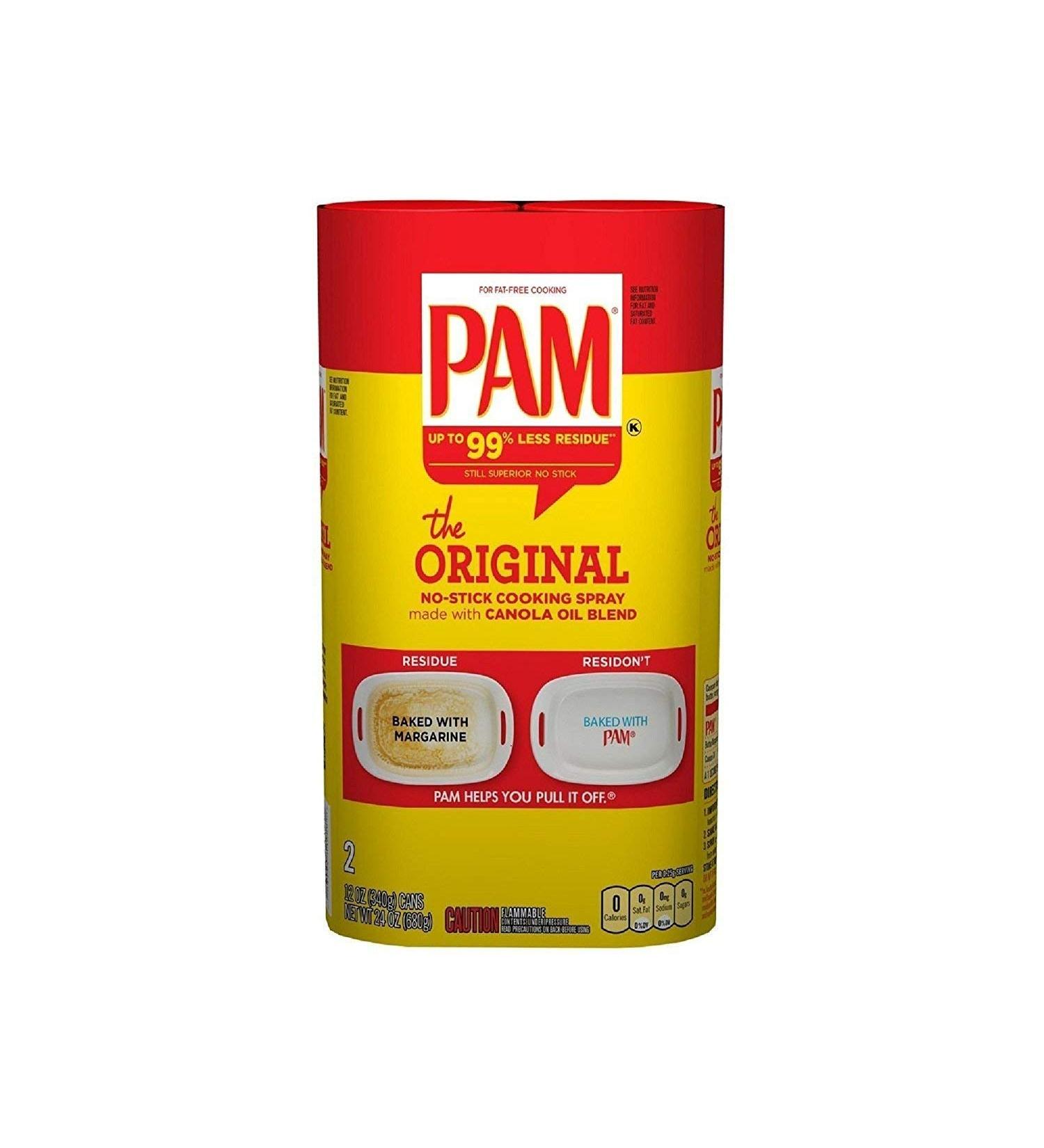 Pam Original Non-Stick Cooking Spray, 12 Oz Each, Pack of 2 (24 Oz Total)