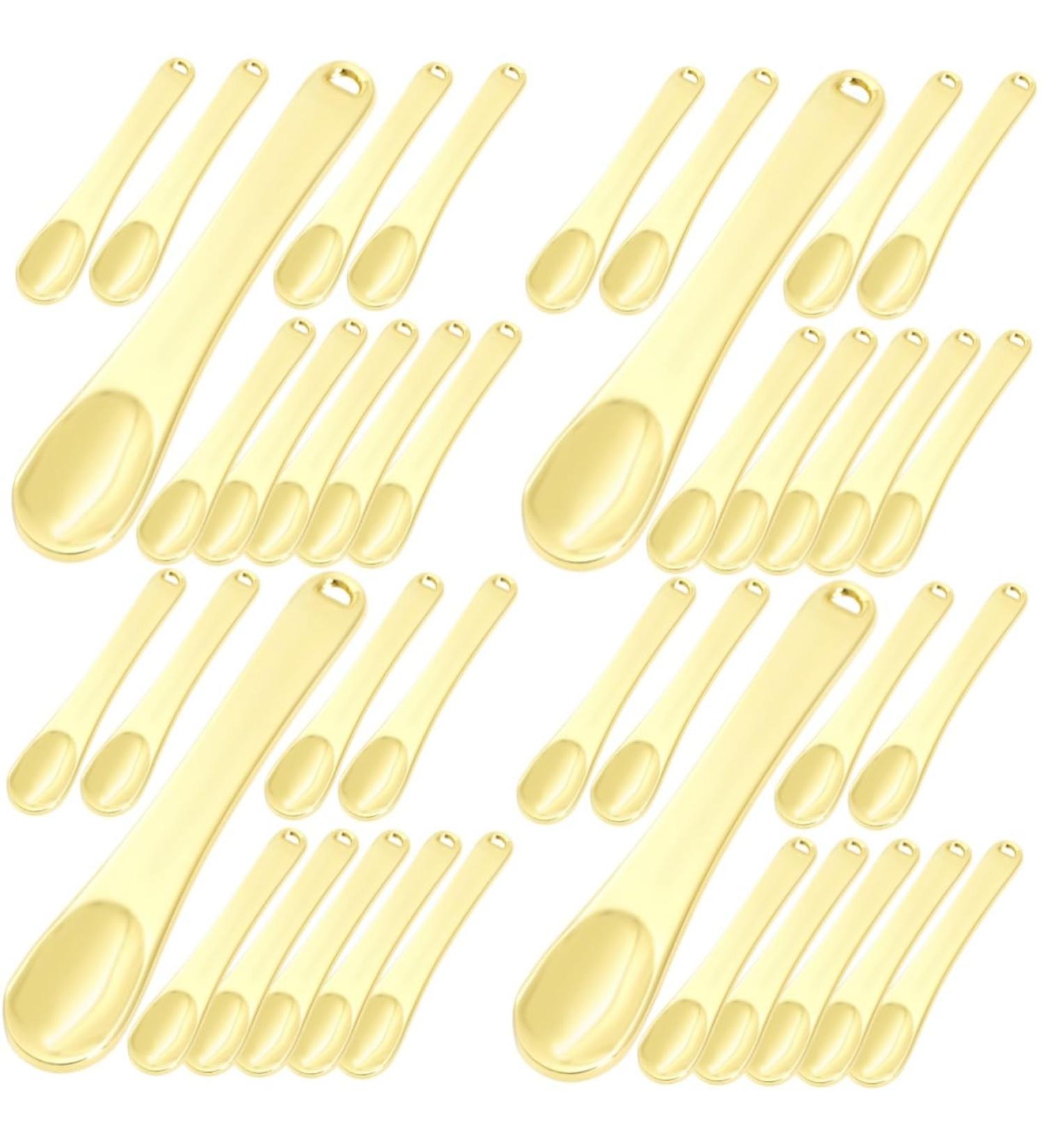Housoutil 40 Pi ces cuill re cosm tique en m tal cuill res cr me cosm tique grattoir bouteilles outils lotion spatule de maquillage cor enne cuill res cr me pour le visage 0.2X1.2X6CMx4pcs dor x4pcs - Buy Online on GoSupps.com