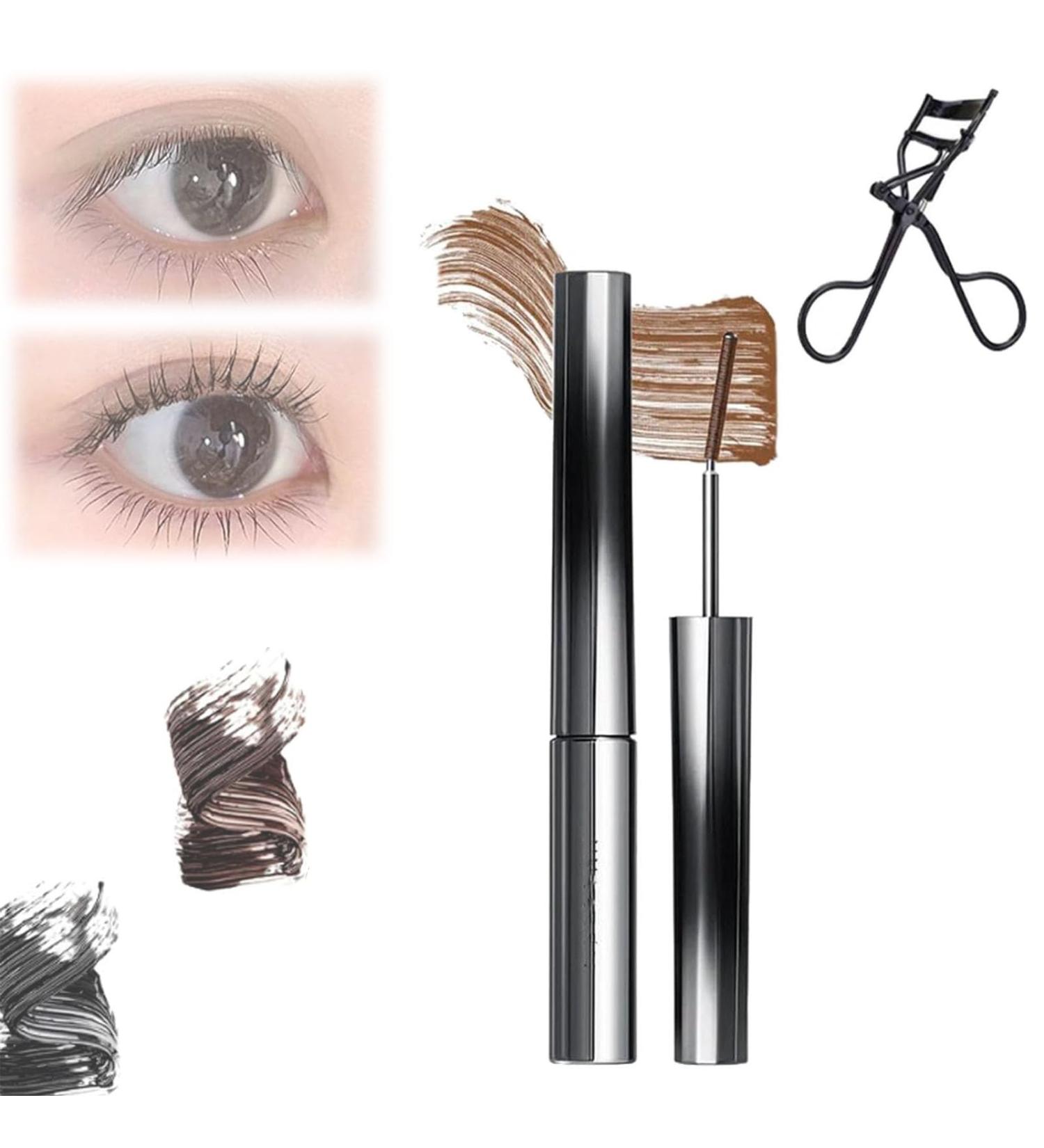 Jade Rosebury Iron Wand Mascara 3D Curling Eyelash Iron Mascara Black Washable Metal Mascara Waterproof Long Lasting Curl Brushless Metal Wand Mascara for Women Voluming Lash Extensions Brown - Buy Online on GoSupps.com