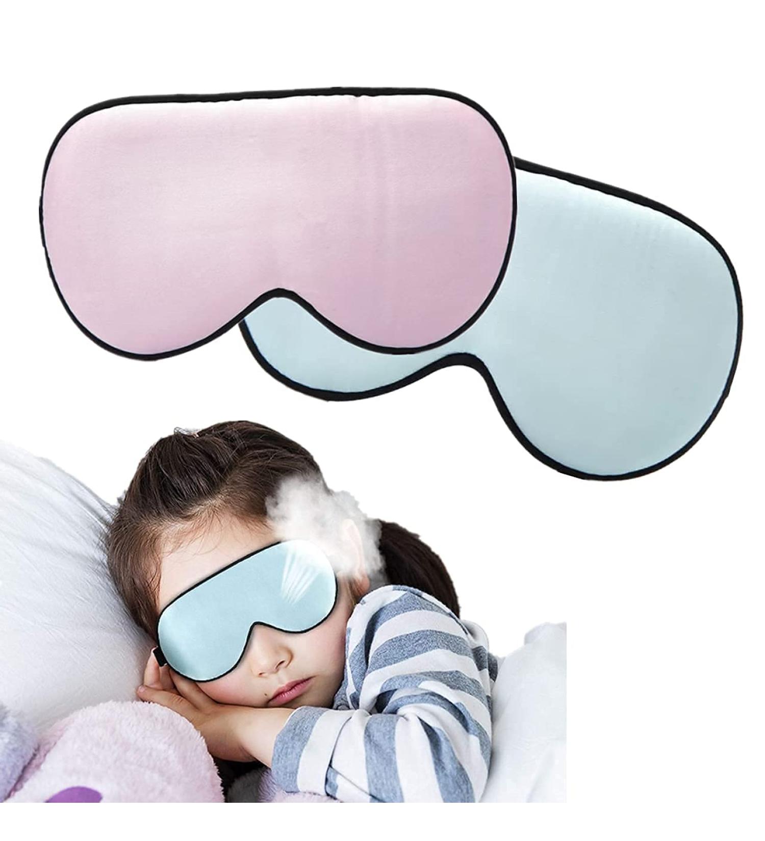 Kid's 100% Mulberry Silk Sleep Mask - Super Soft Satin Eye Mask Set for Blocking Out Light and Enhancing Sleep Quality - 2 Pack - Buy Online on GoSupps.com