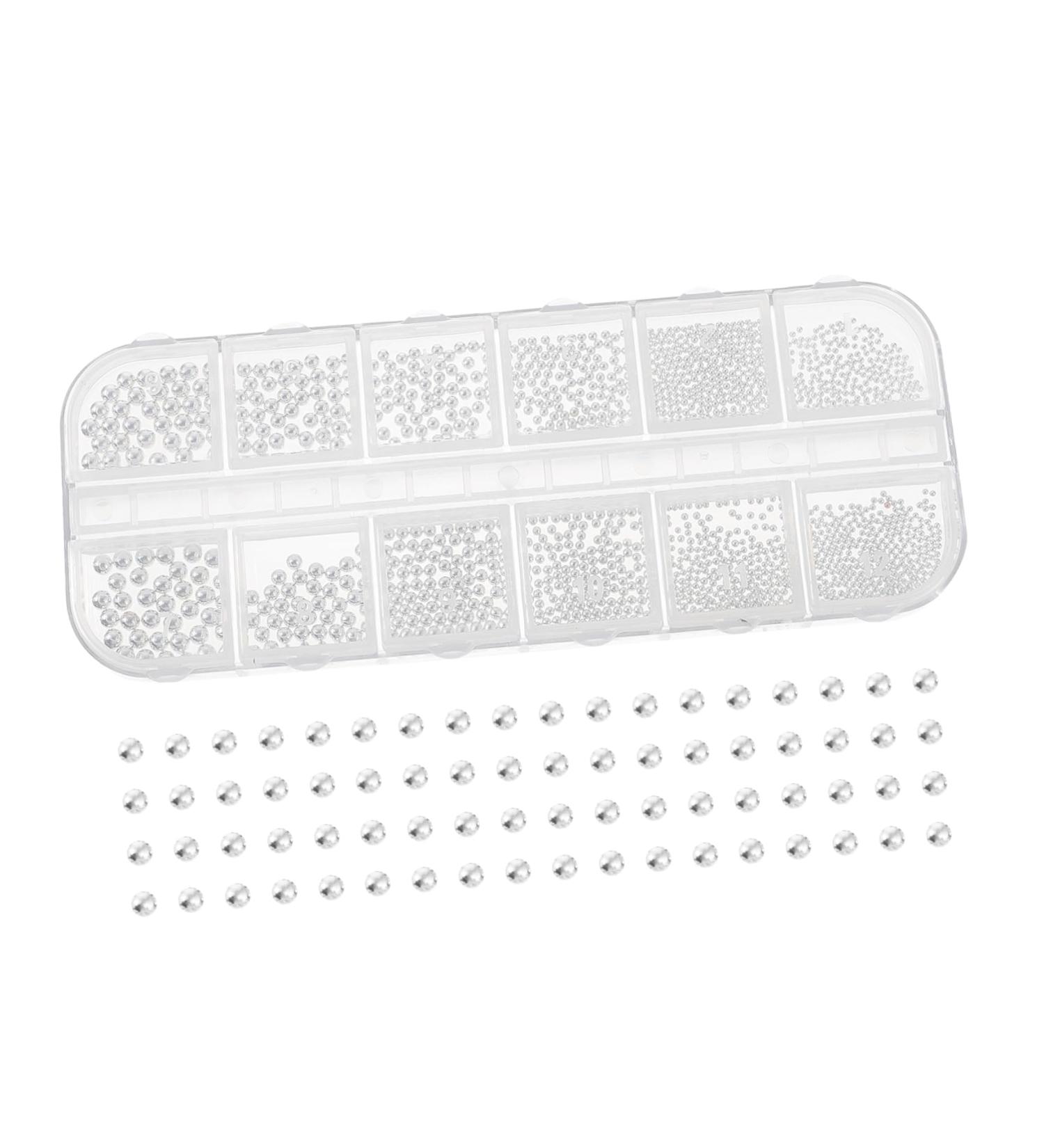 Ipetboom 1 Box Nail Drill Diy Manicure Tools Micro Nail Beads Nail Art Decals Nail Jewelry Caviar Mini Beads Nail Art Steel Bead Fashionable Nail Studs Charm Ball Beads 3d Steel Ball 13X5X1cm Silver - Buy Online on GoSupps.com