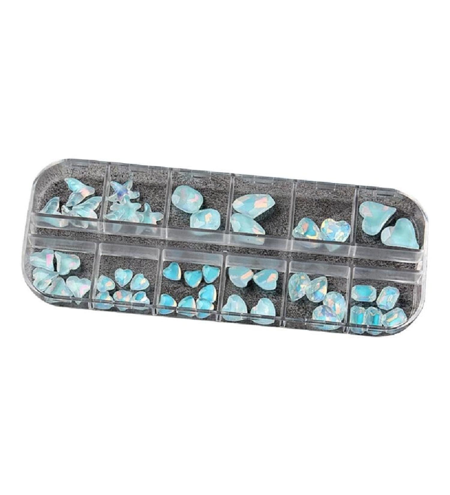 12 Grids Fashion Crystal Nail Art Jewelry Charms Crystal 3D Rhinestones DIY Nail Rhinestones Nail Decoration Nail Art Supplies Crystal Stones Crystal Nail Art Nail Art Jewels - Buy Online on GoSupps.com