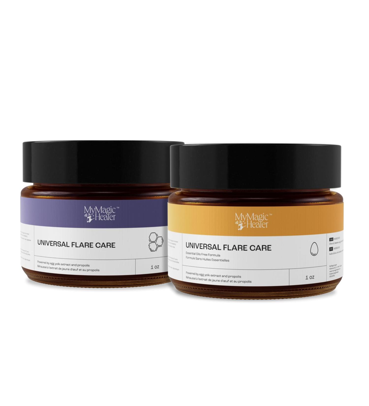 MyMagicHealer Complete Flare Care | Universal Flare & Universal Essential Oil Free Flare Care | Dual Relief for HS, Boils & Cysts, Eczema, Diaper Rash, Psoriasis, Impetigo | Drawing Salve (2 x 1oz) - Buy Online on GoSupps.com