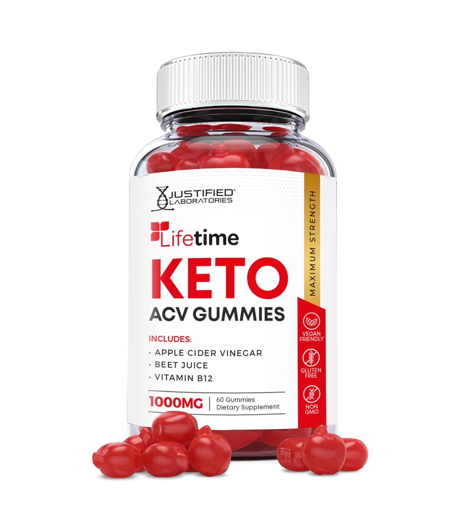 Justified Labs Keto ACV Boost Gummies 1000MG with Pomegranate Juice, Beet Root, B12 - 60 Gummys | 60 Servings - Buy Online on GoSupps.com