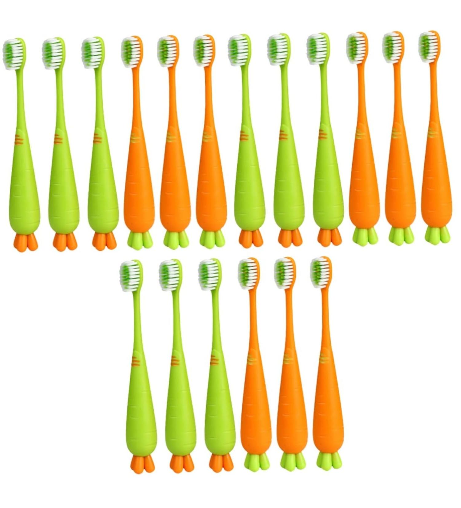 Buy Healvian 18 STK Carrot Soft Toothbrushes for Kids | Travel-Friendly Children's Toothbrushes - Buy Online on GoSupps.com