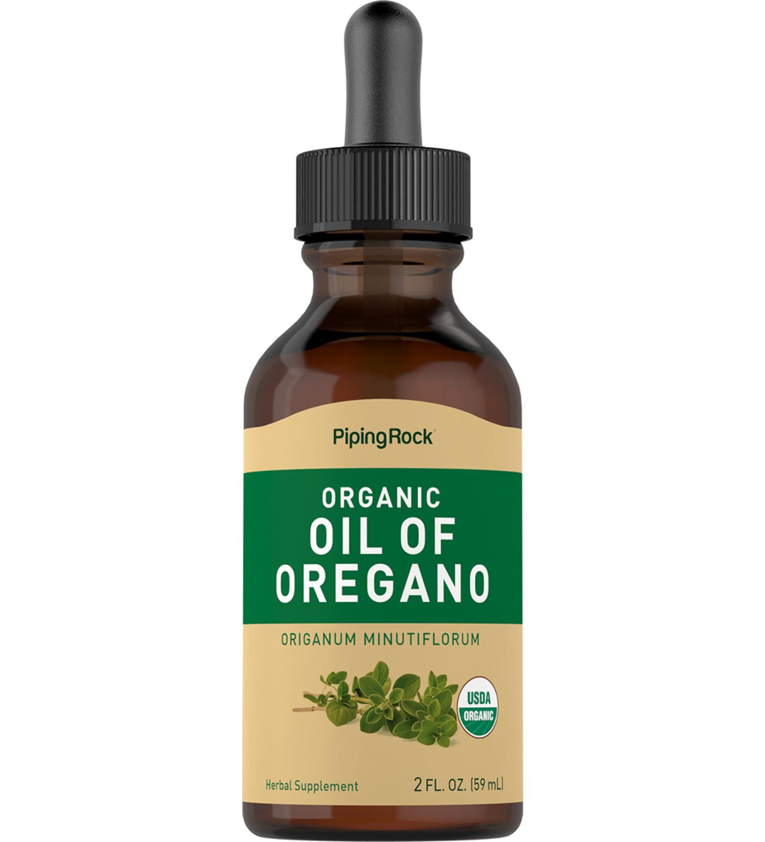 Piping Rock Organic Oil of Oregano Liquid Drops | 2 fl oz with Extra Virgin Olive Oil | Herbal Extract Supplement - Buy Online on GoSupps.com