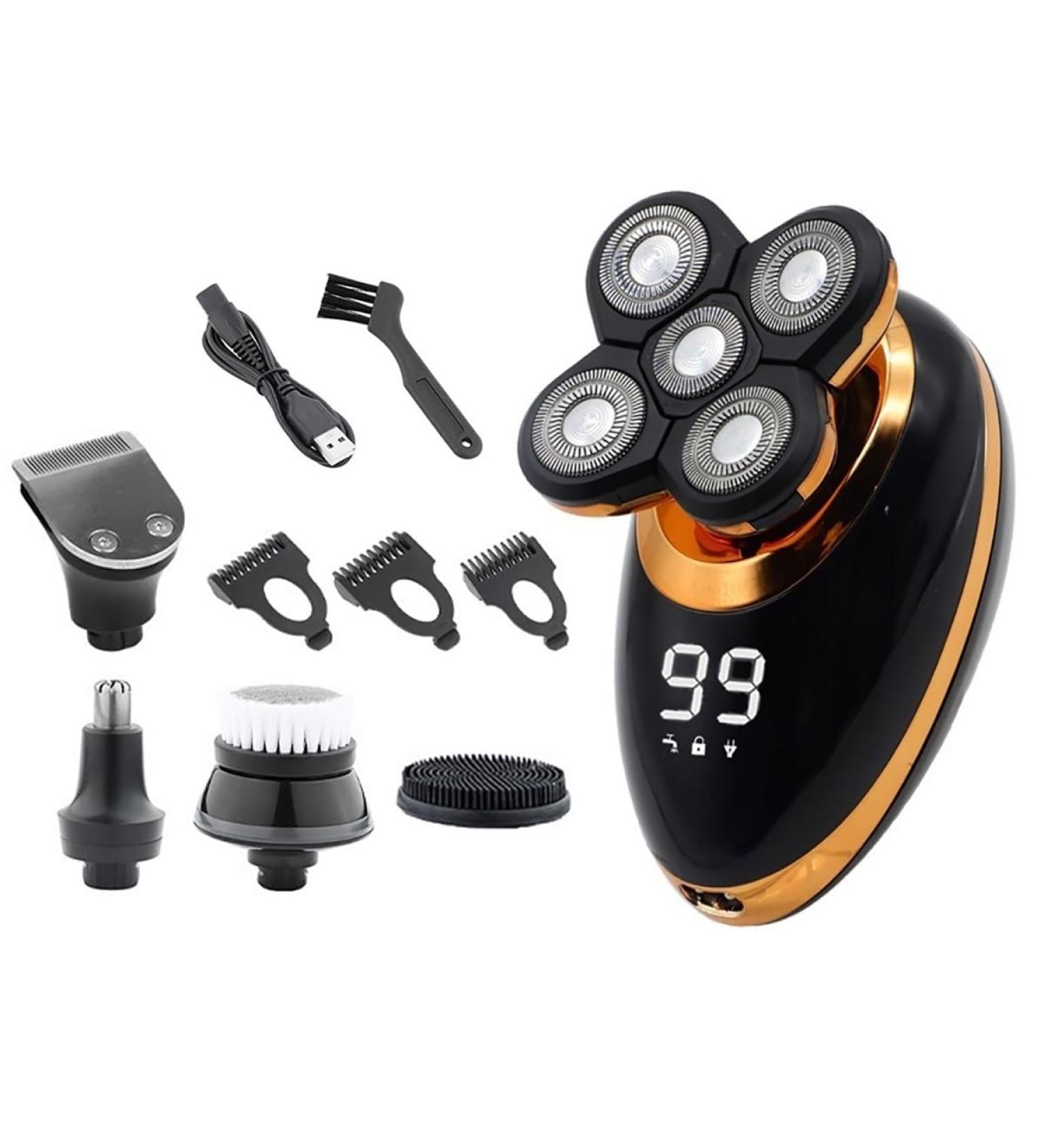 Buy 5 in 1 IPX7 Waterproof Electric Head Shaver for Men - USB Rechargeable Bald Razor & Beard Trimmer - Buy Online on GoSupps.com