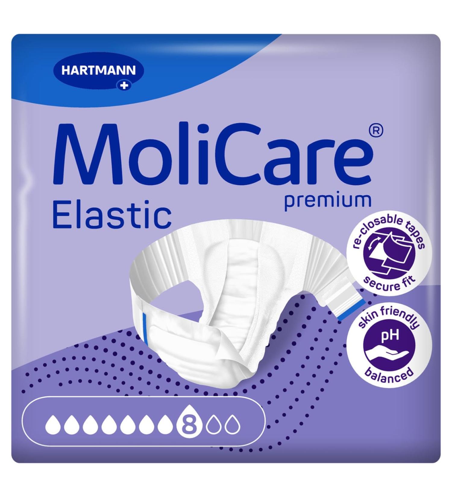Molicare Premium Elastic Slip for Severe Incontinence | 8 Drops Size M (85-120 cm Hip) | 26 Pieces for Men & Women - Buy Online on GoSupps.com