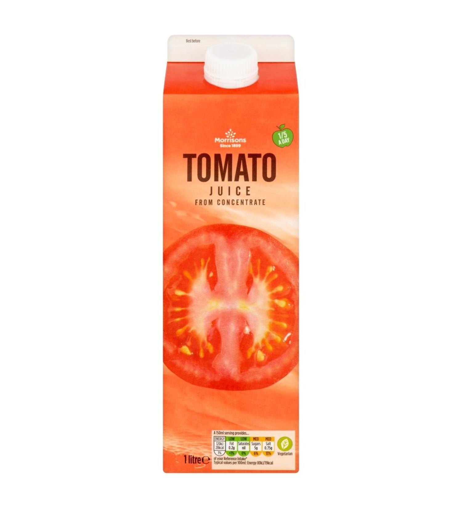 Morrisons Tomato Juice from Concentrate 1L - Buy Online on GoSupps.com