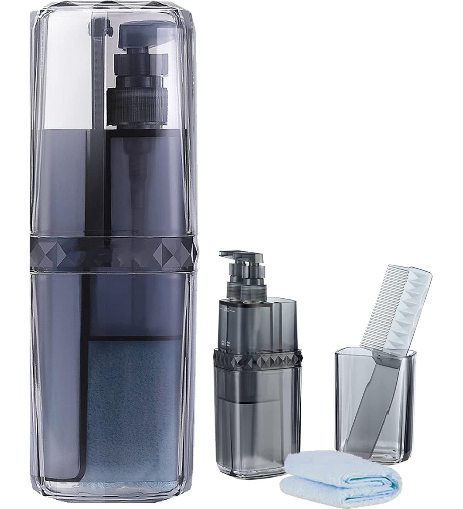 Feluog 7-in-1 Travel Toothbrush Case with Cup & Organizer - Portable & Compact for Business Trips, Camping, School - Includes Towel & Comb Sub-bottling - Buy Online on GoSupps.com